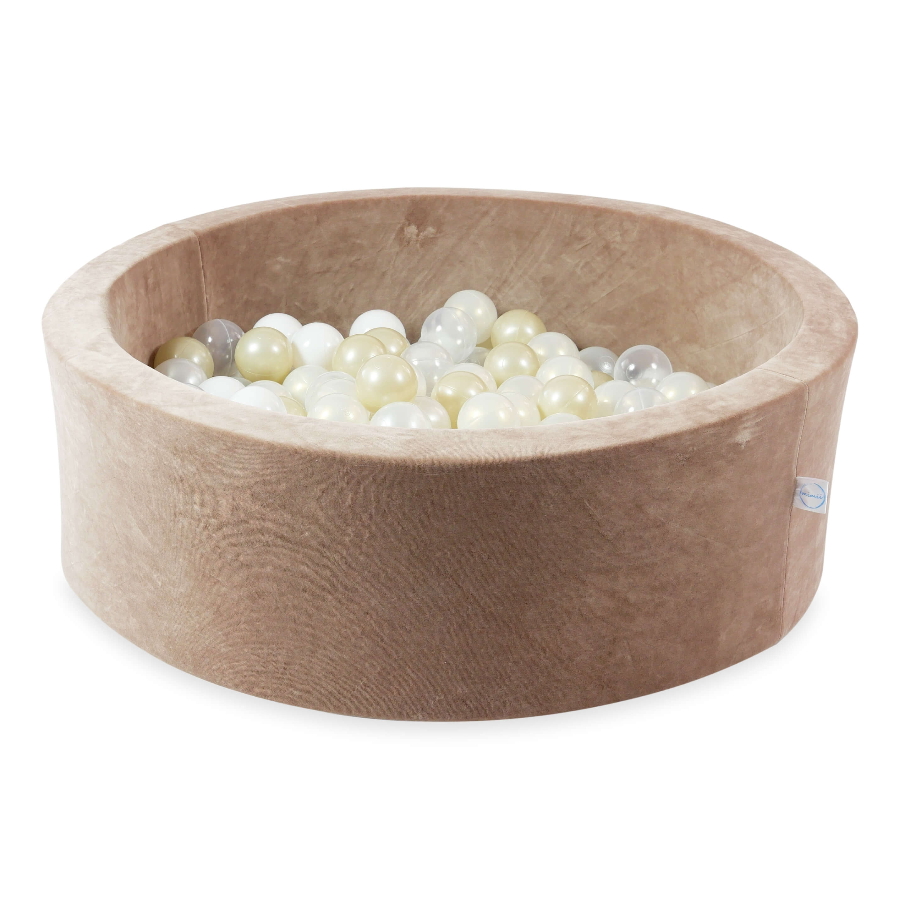 Ball pool in soft velvet brown 90x30 cm with 200 balls