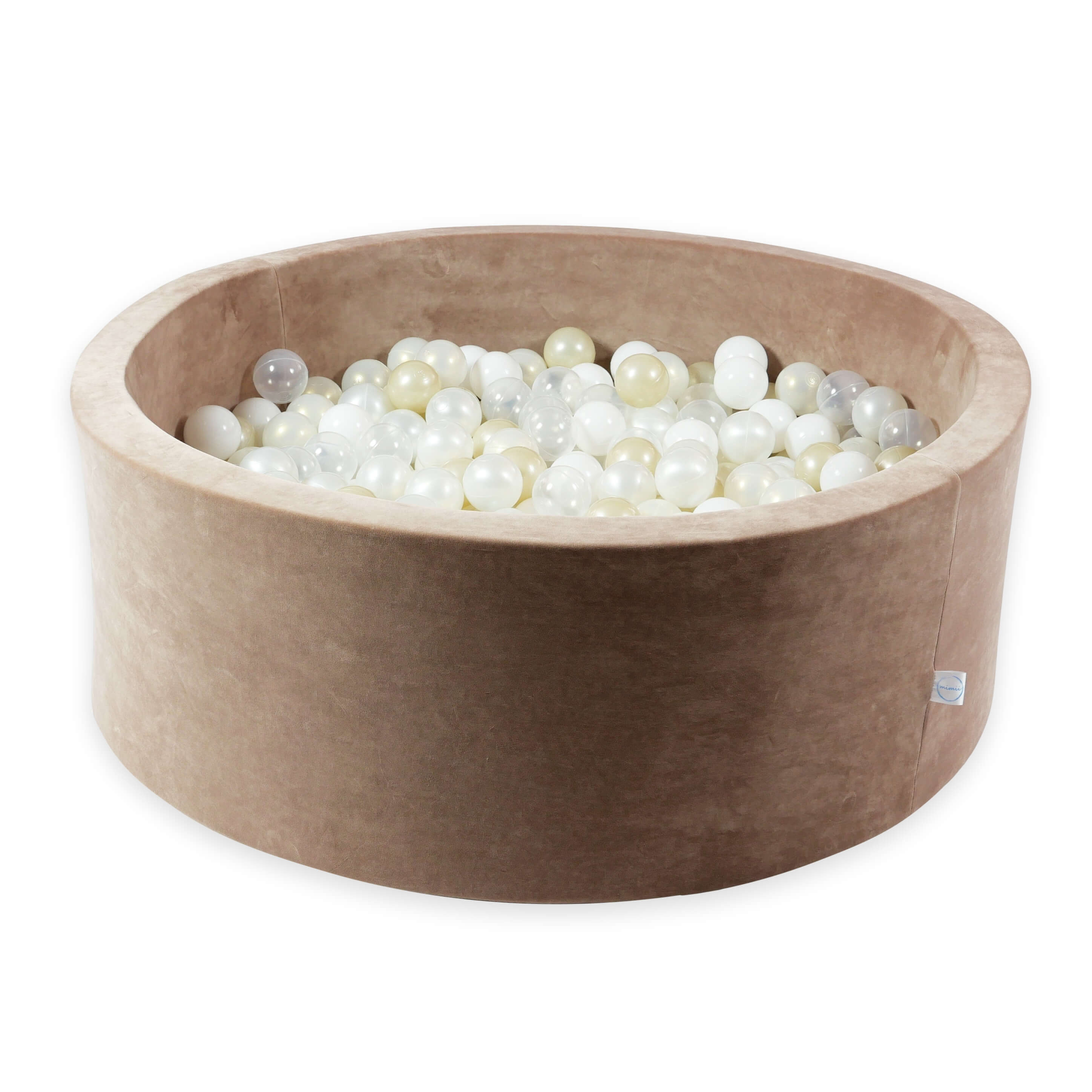 Ball Pit in velvet soft brown 110x40 cm with 500 balls