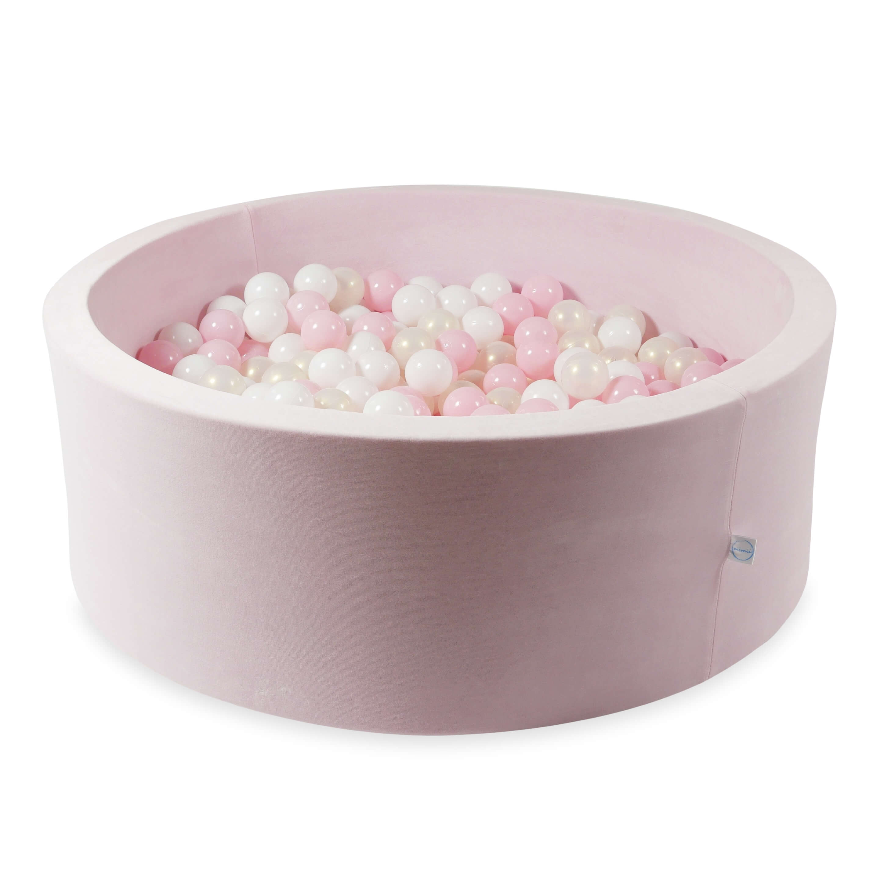 Ball Pit in velvet soft light pink 110x40 cm with 500 balls