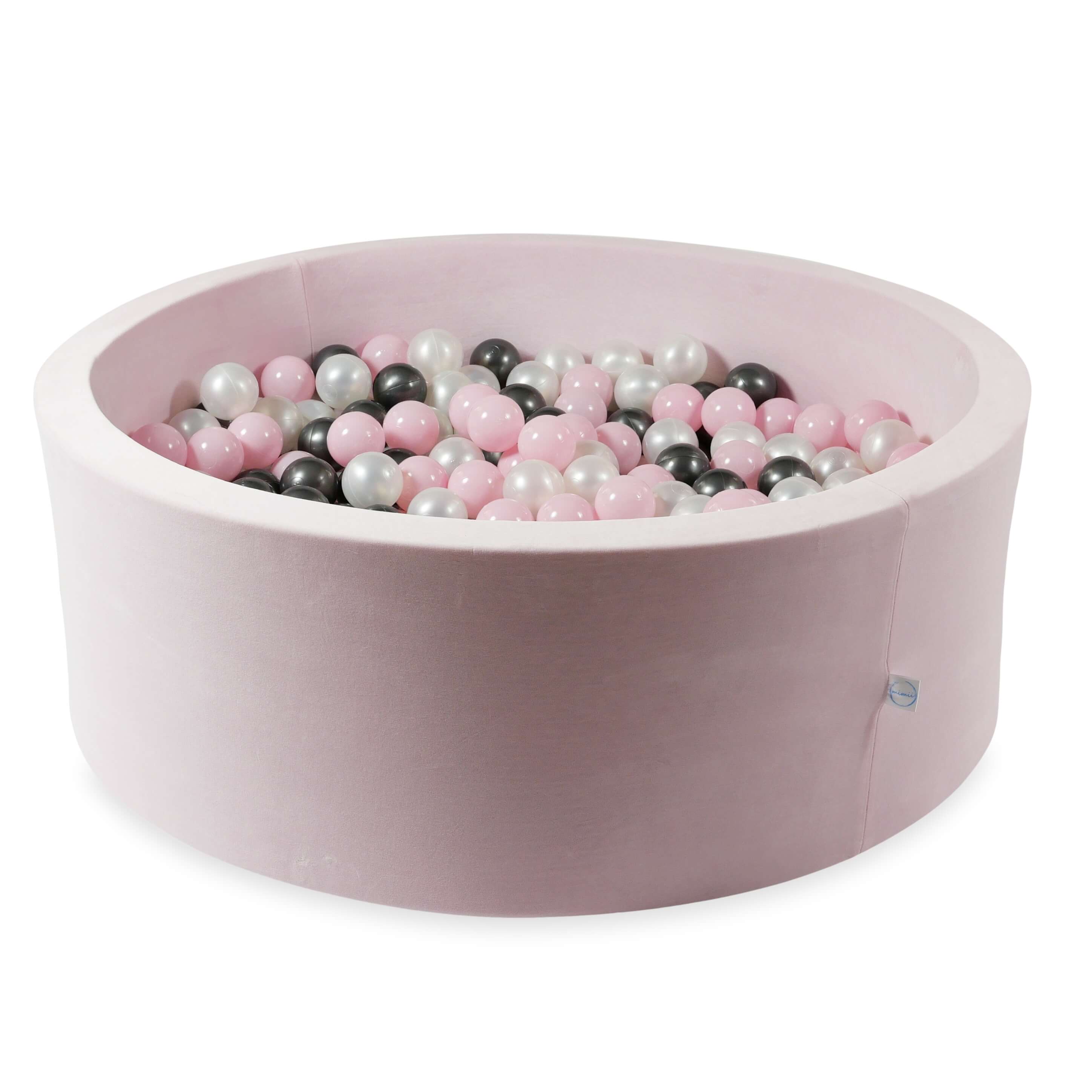 Ball Pit in velvet soft light pink 110x40 cm with 500 balls