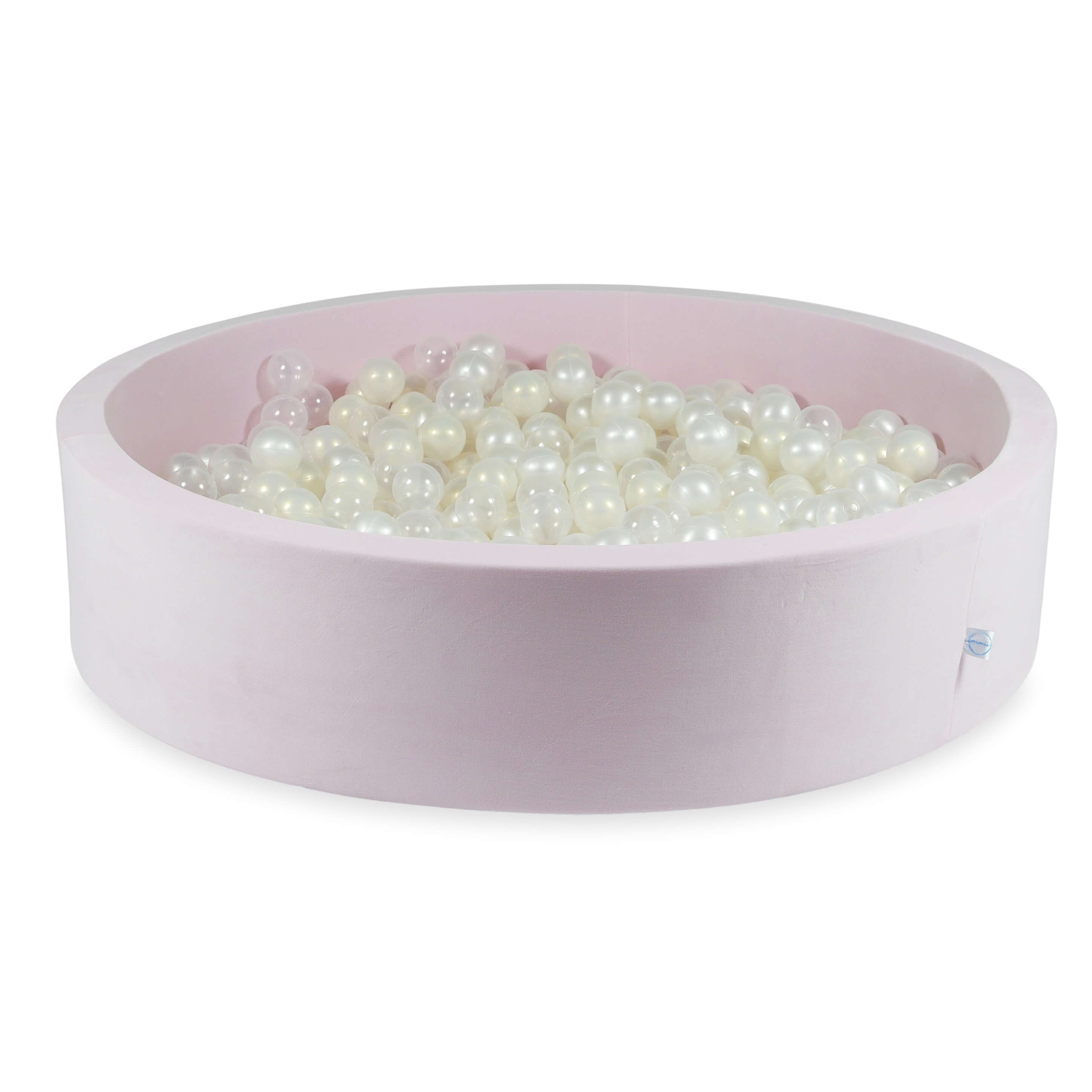 Light pink soft velvet ball pit 130x30 cm with 600 balls