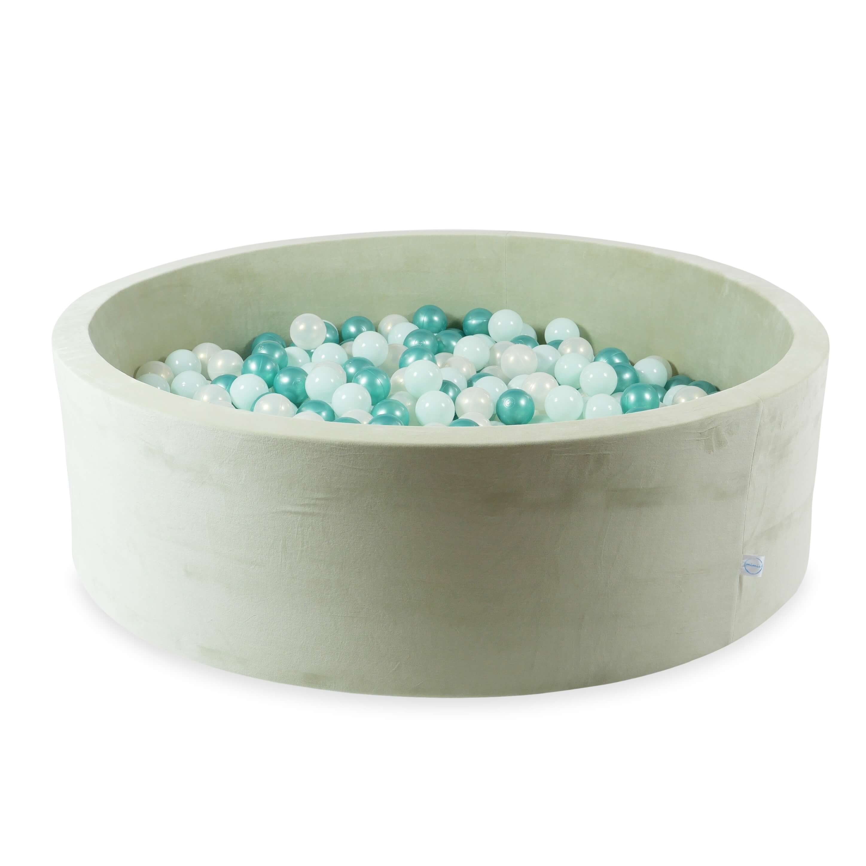 Velvet soft ball pit pistachio 130x40 cm with 700 balls