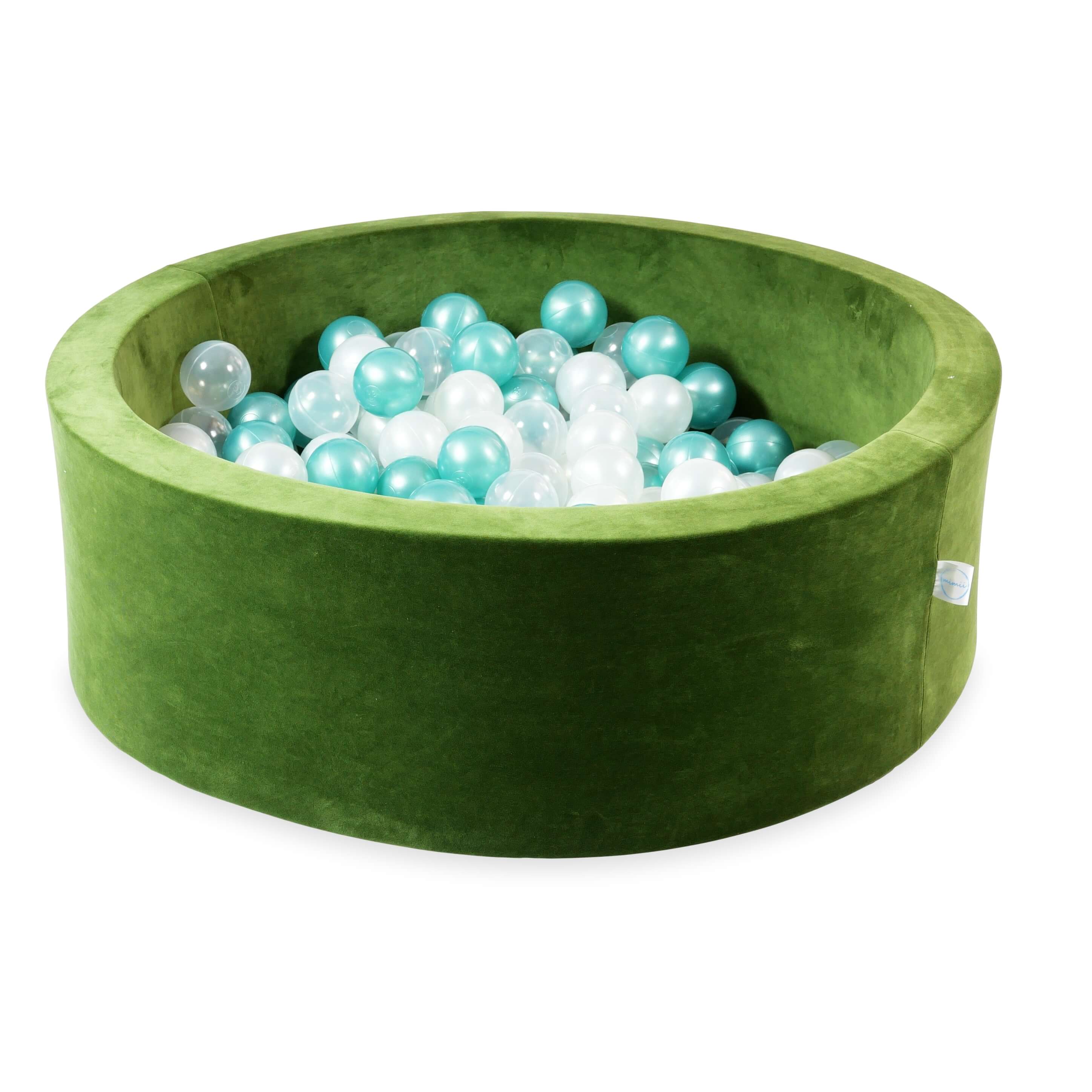 Ball pool in soft velvet olive 90x30 cm with 200 balls