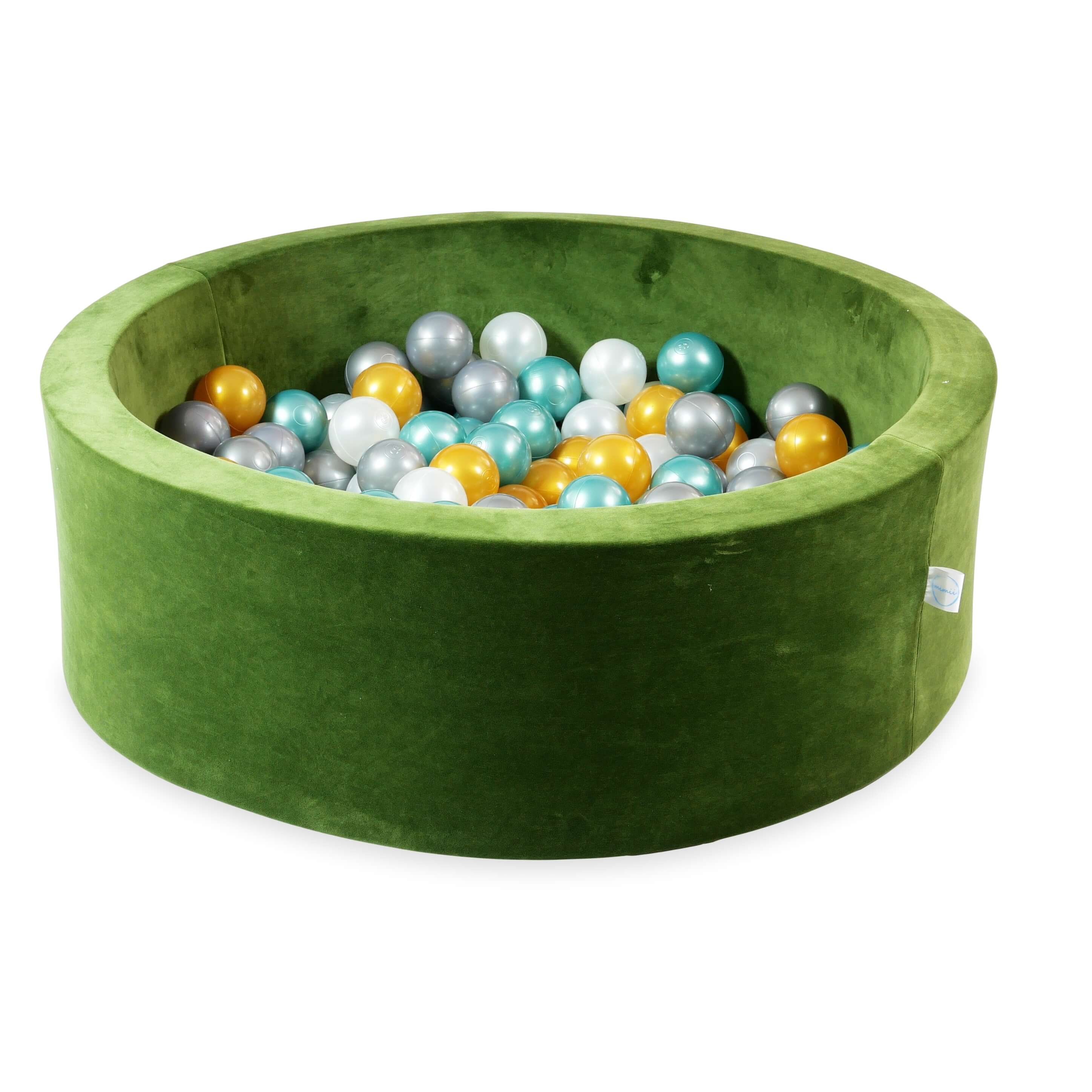 Ball pool in soft velvet olive 90x30 cm with 200 balls