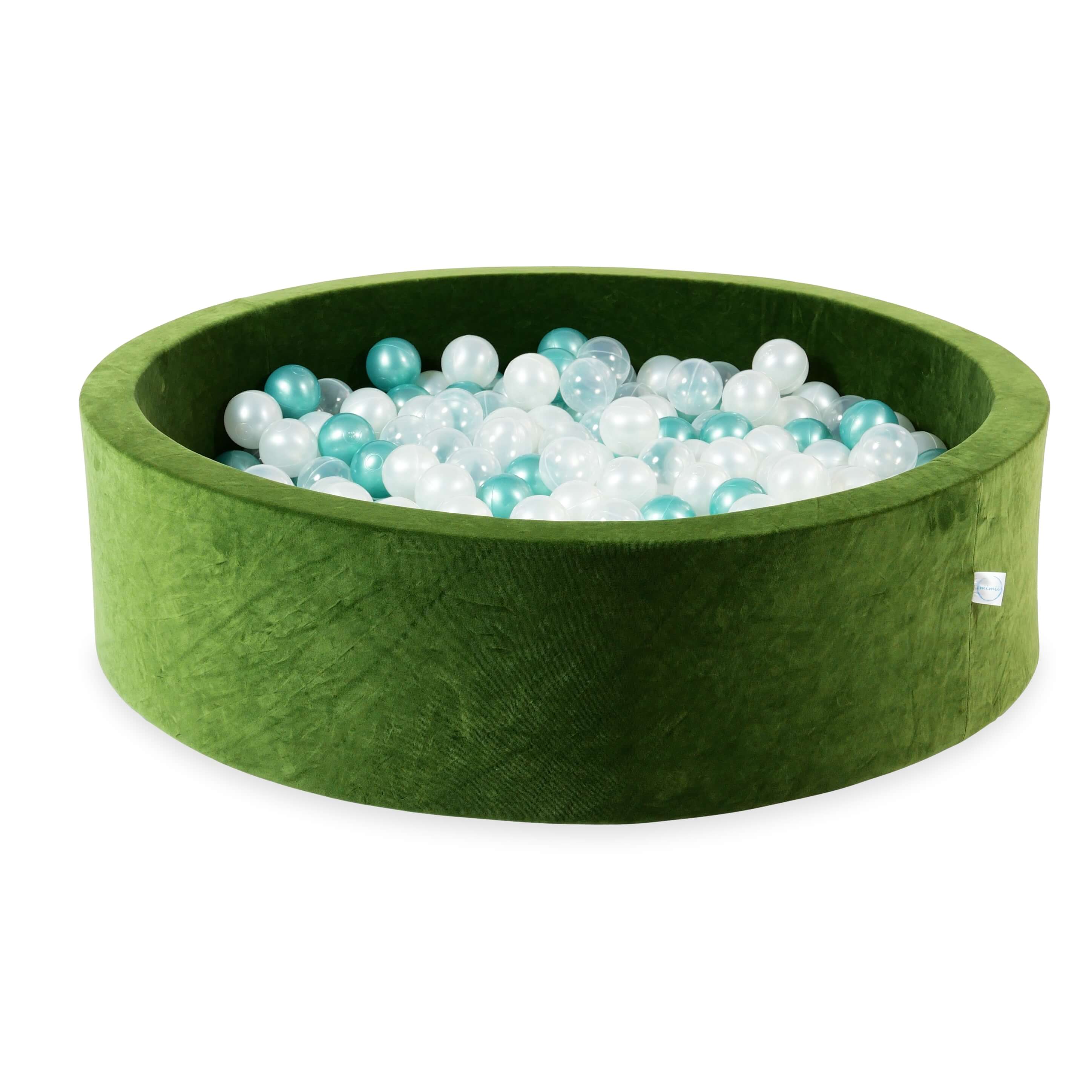 Velvet Ball Pit Velvet Soft Olive 110x30 cm with 400 balls