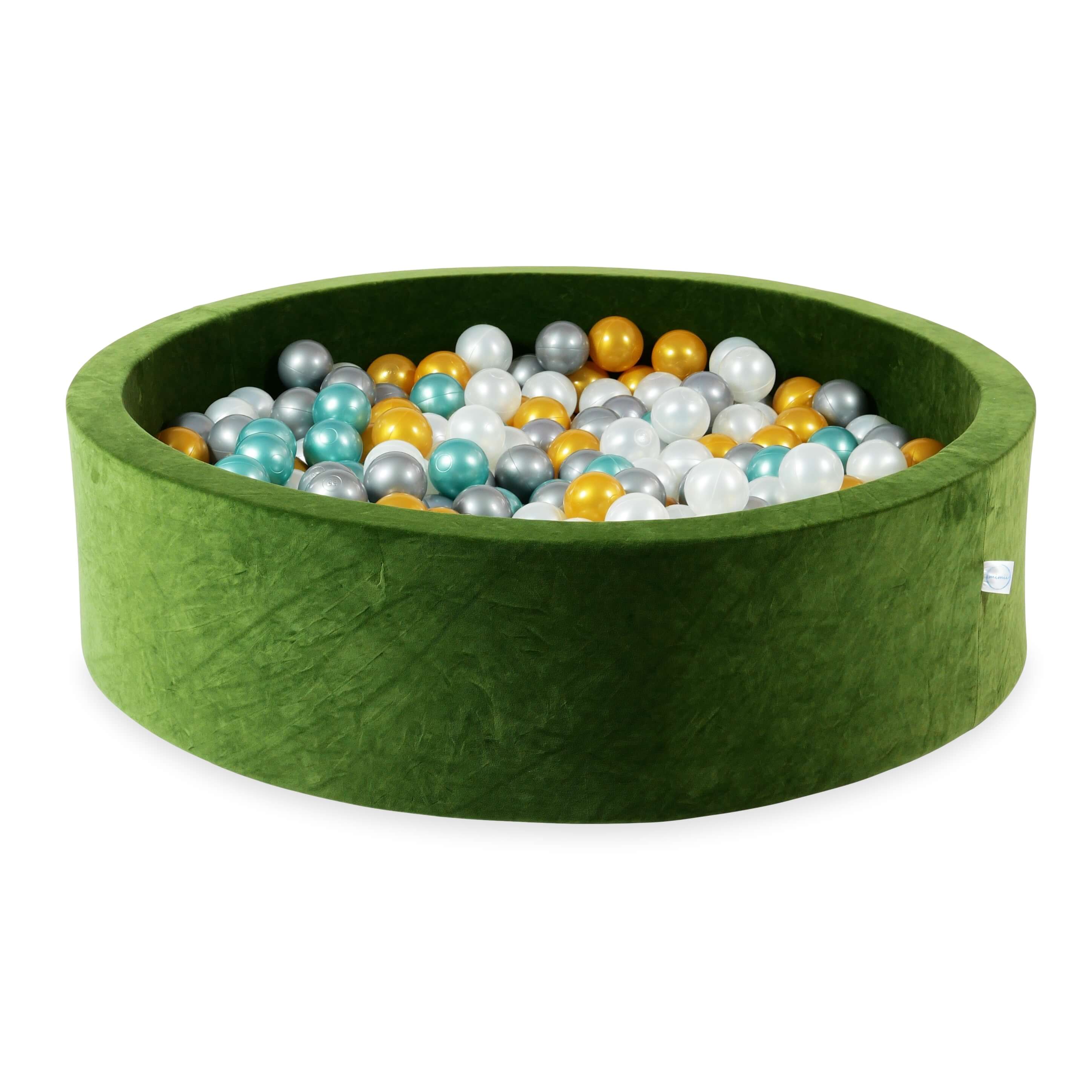Velvet Ball Pit Velvet Soft Olive 110x30 cm with 400 balls