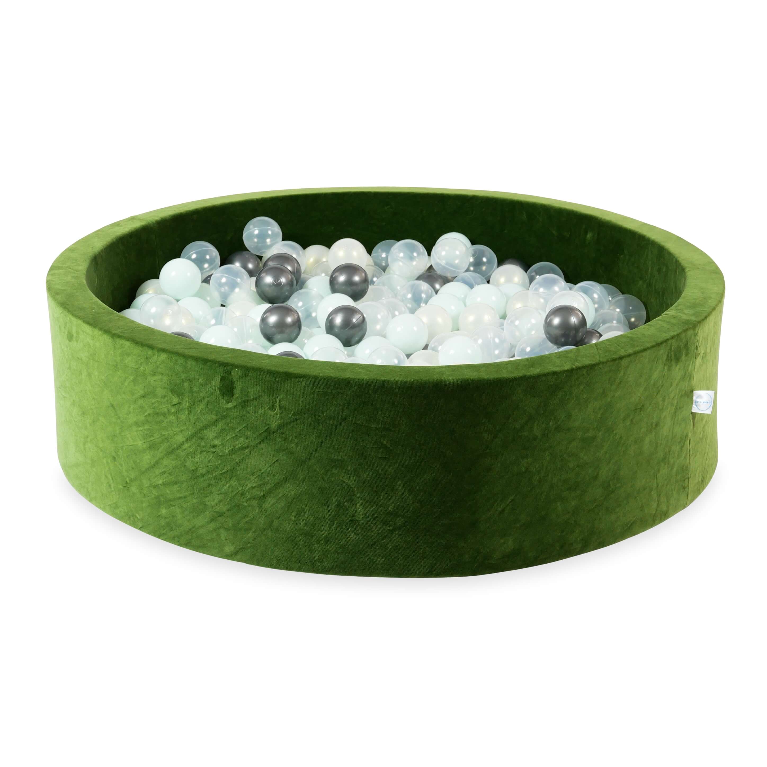 Velvet Ball Pit Velvet Soft Olive 110x30 cm with 400 balls