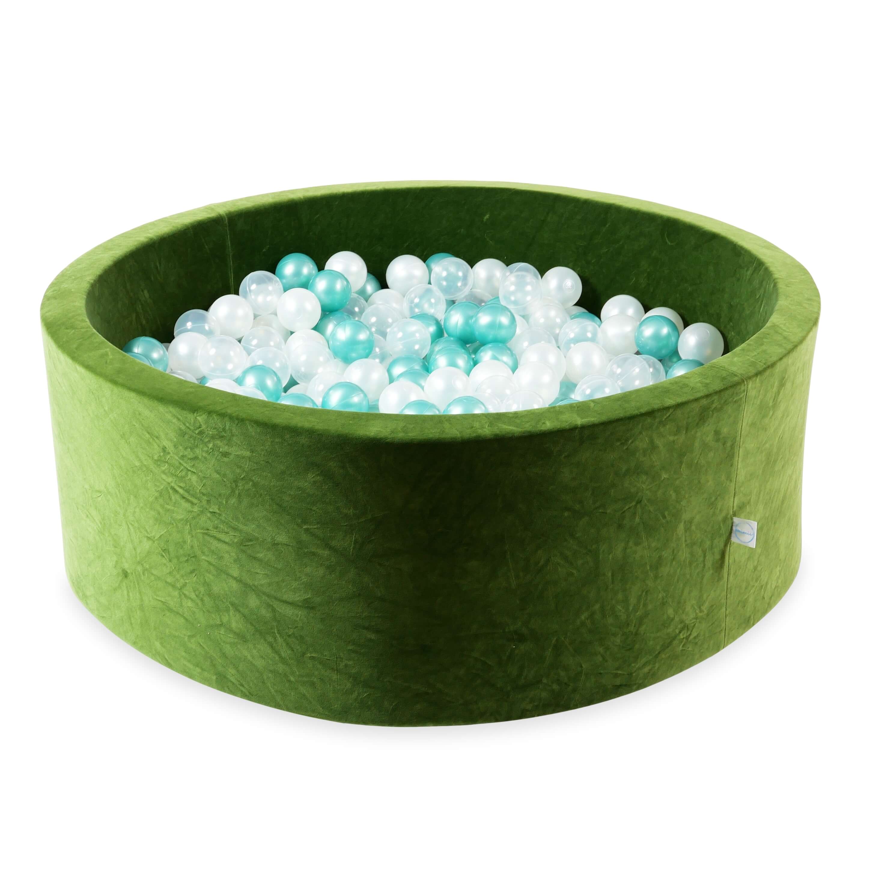 Velvet soft olive ball pit 110x40 cm with 500 balls