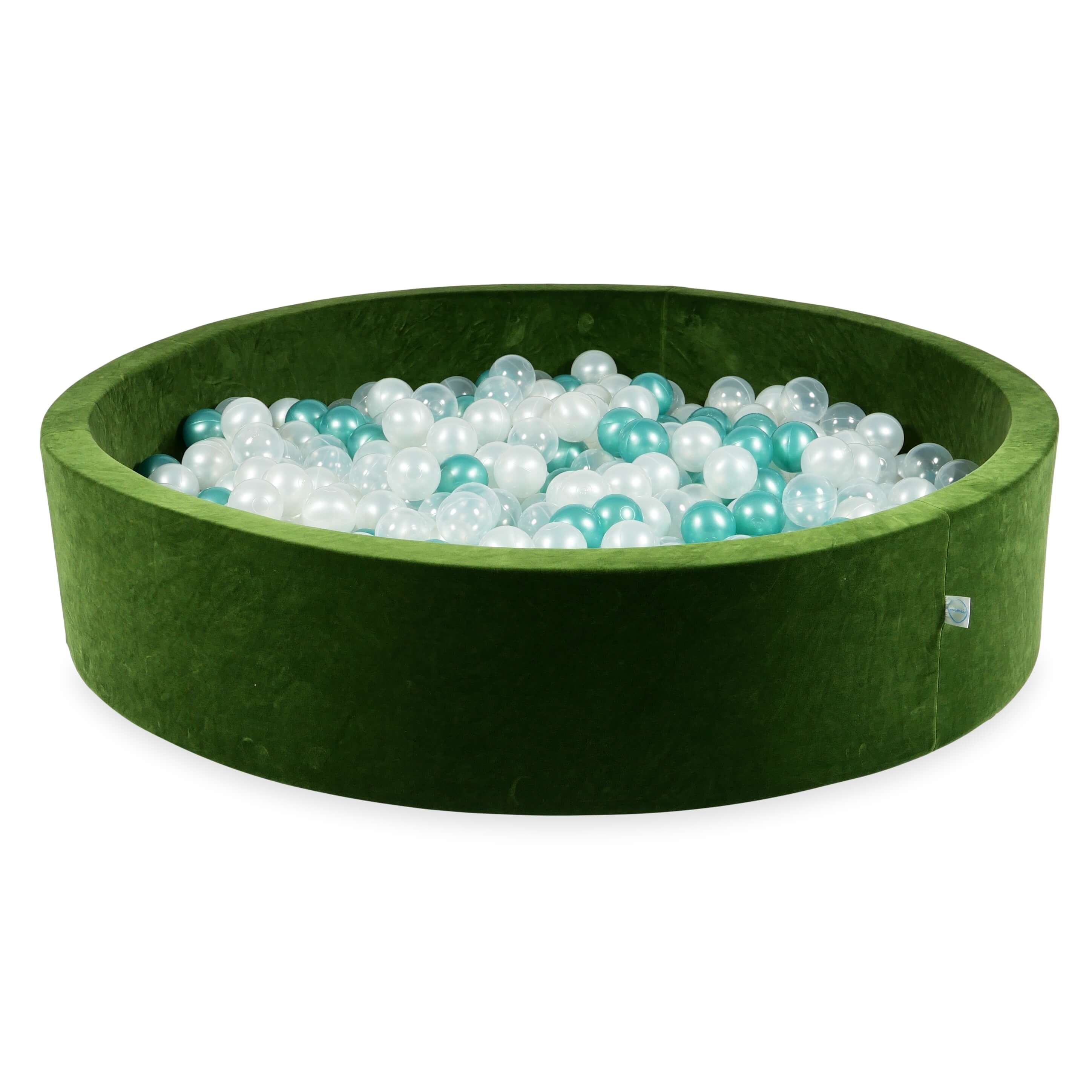Olive soft velvet ball pit 130x30 cm with 600 balls