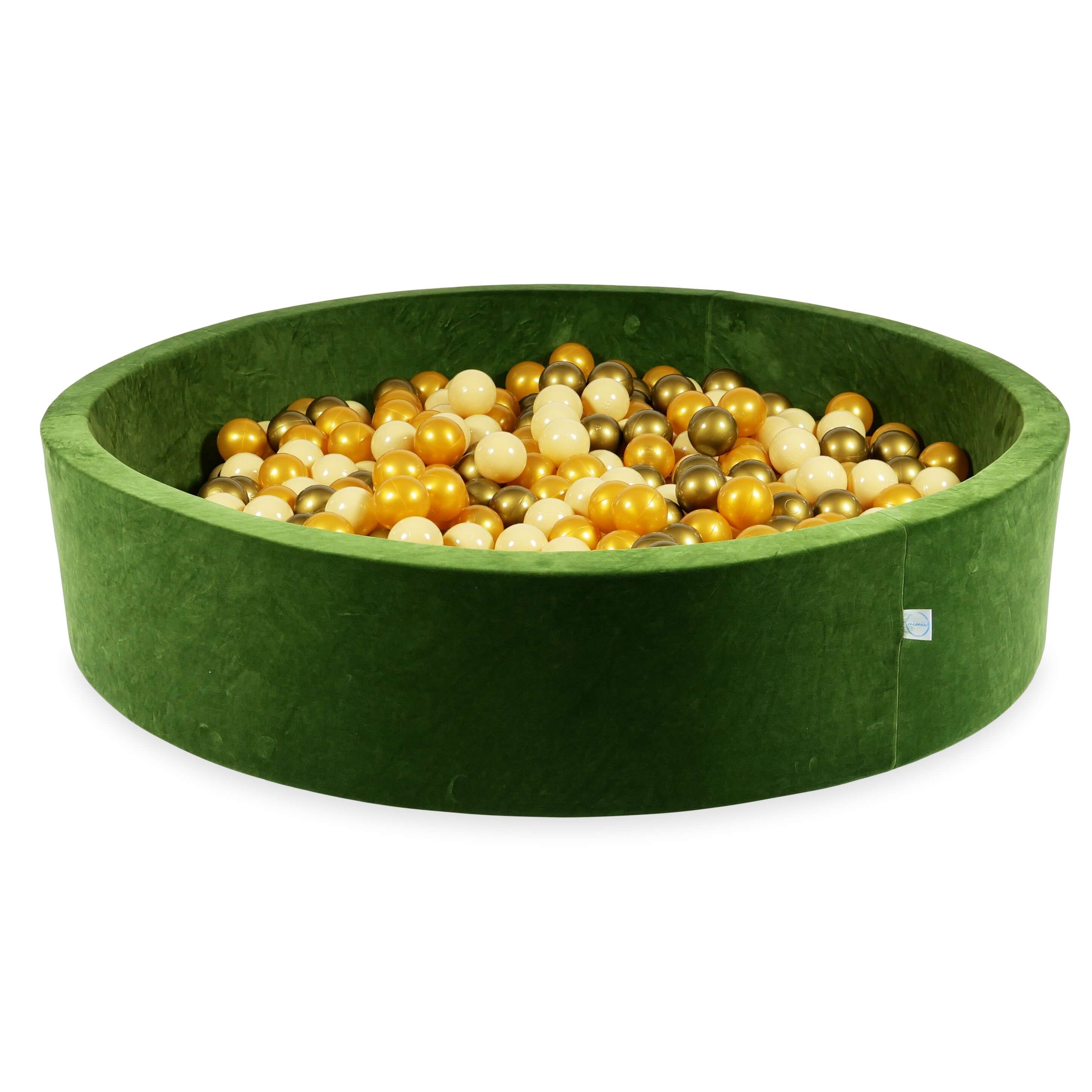 Olive soft velvet ball pit 130x30 cm with 600 balls