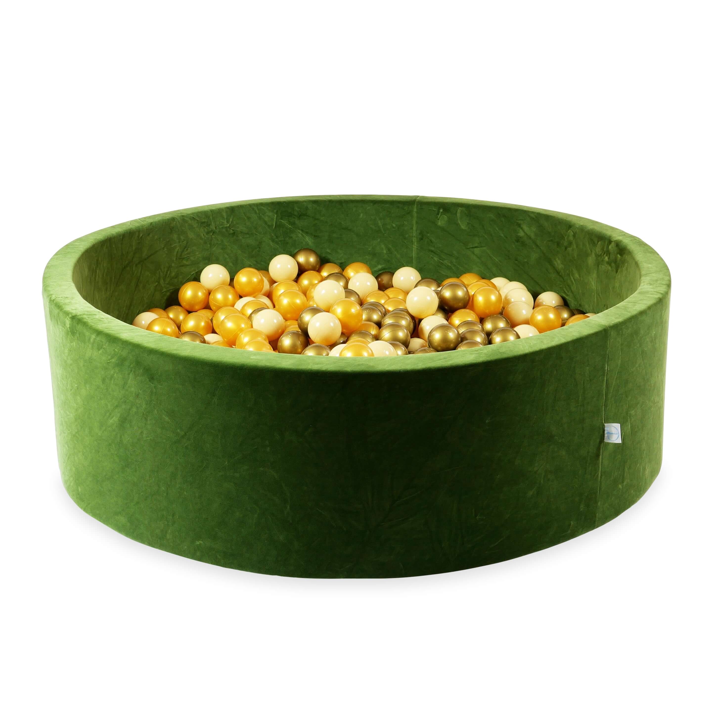 Velvet soft ball pit olive 130x40 cm with 700 balls