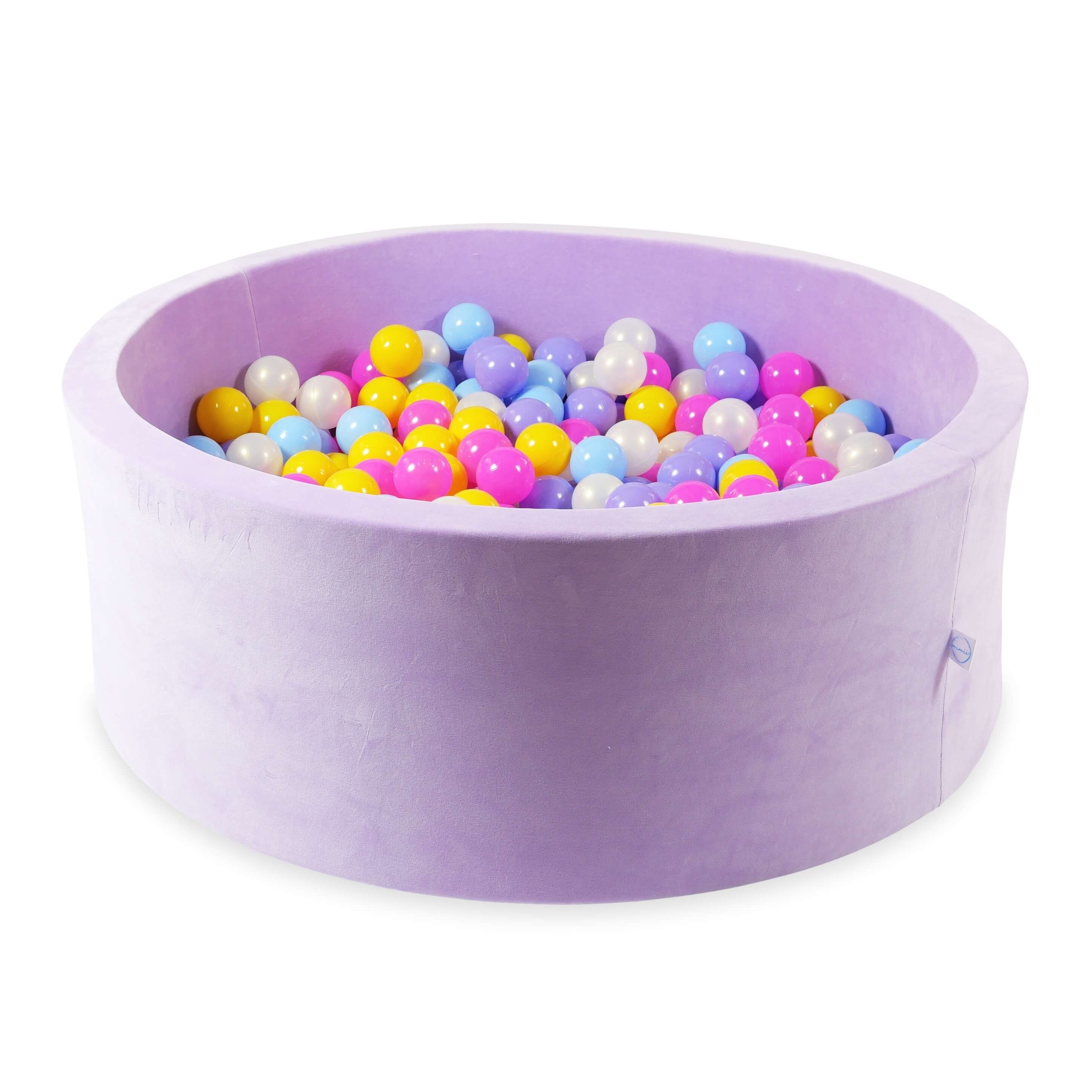Velvet soft lilac ball pit 110x40 cm with 500 balls