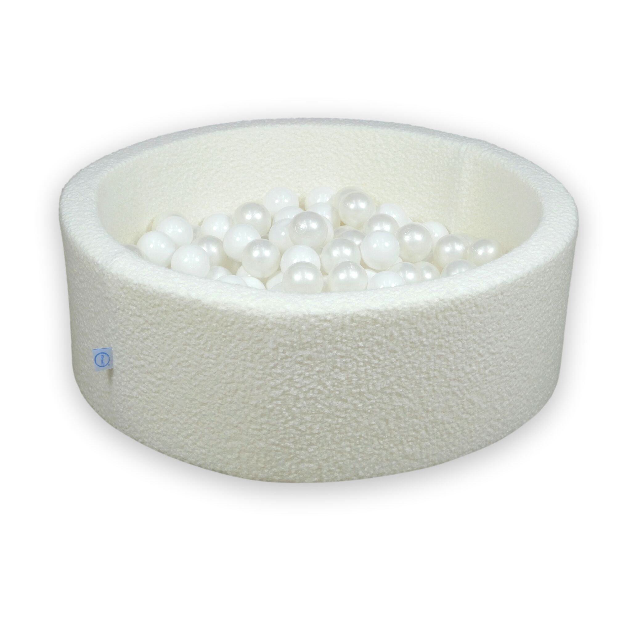 Ball pit in boucle White 90x30 cm with 200 balls