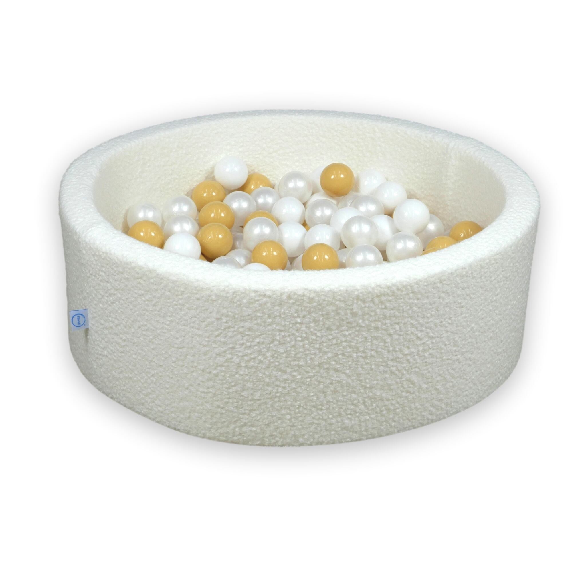 Ball pit in boucle White 90x30 cm with 200 balls