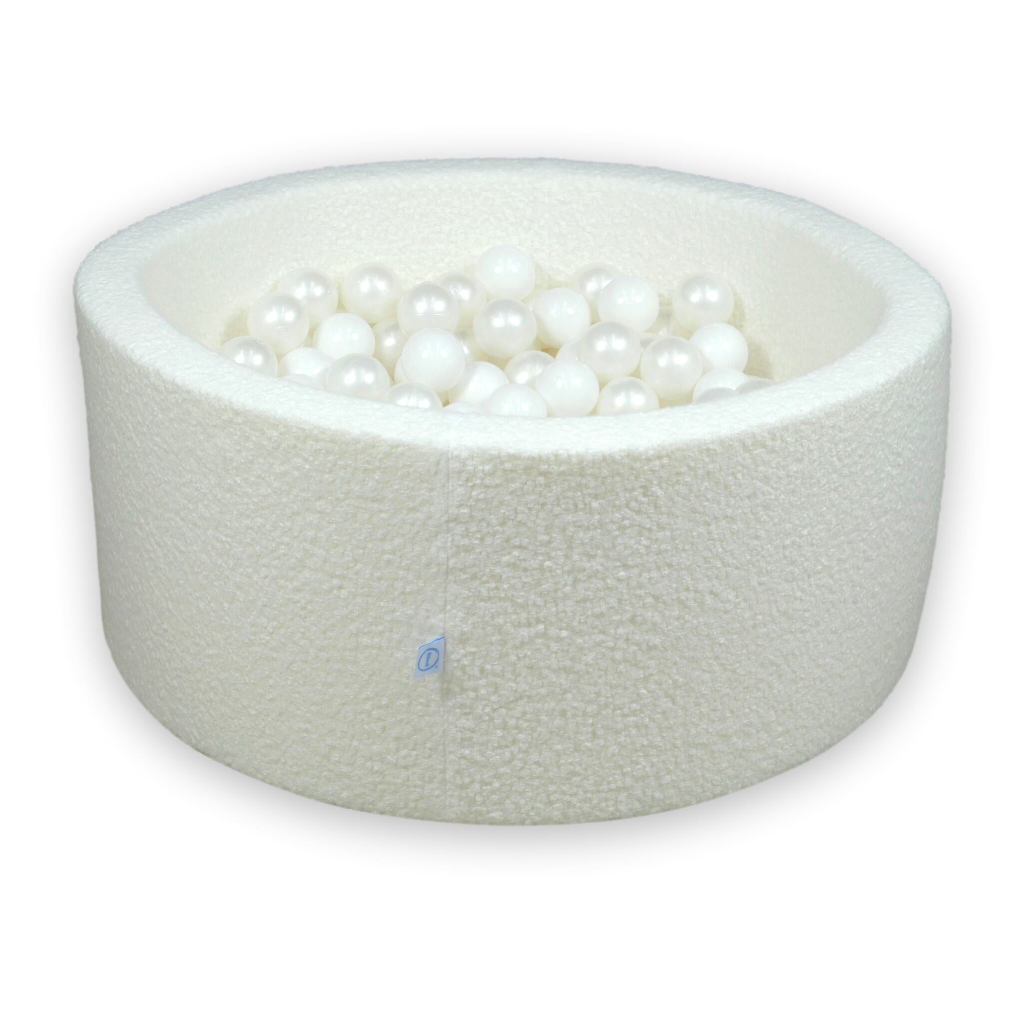 Ball pit in boucle White 90x40 cm with 300 balls