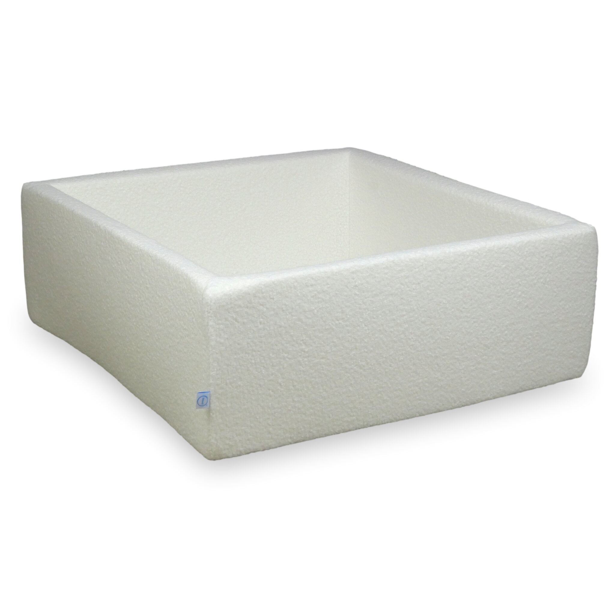 Square ball pit 110x110x40 cm Boucle White without balls