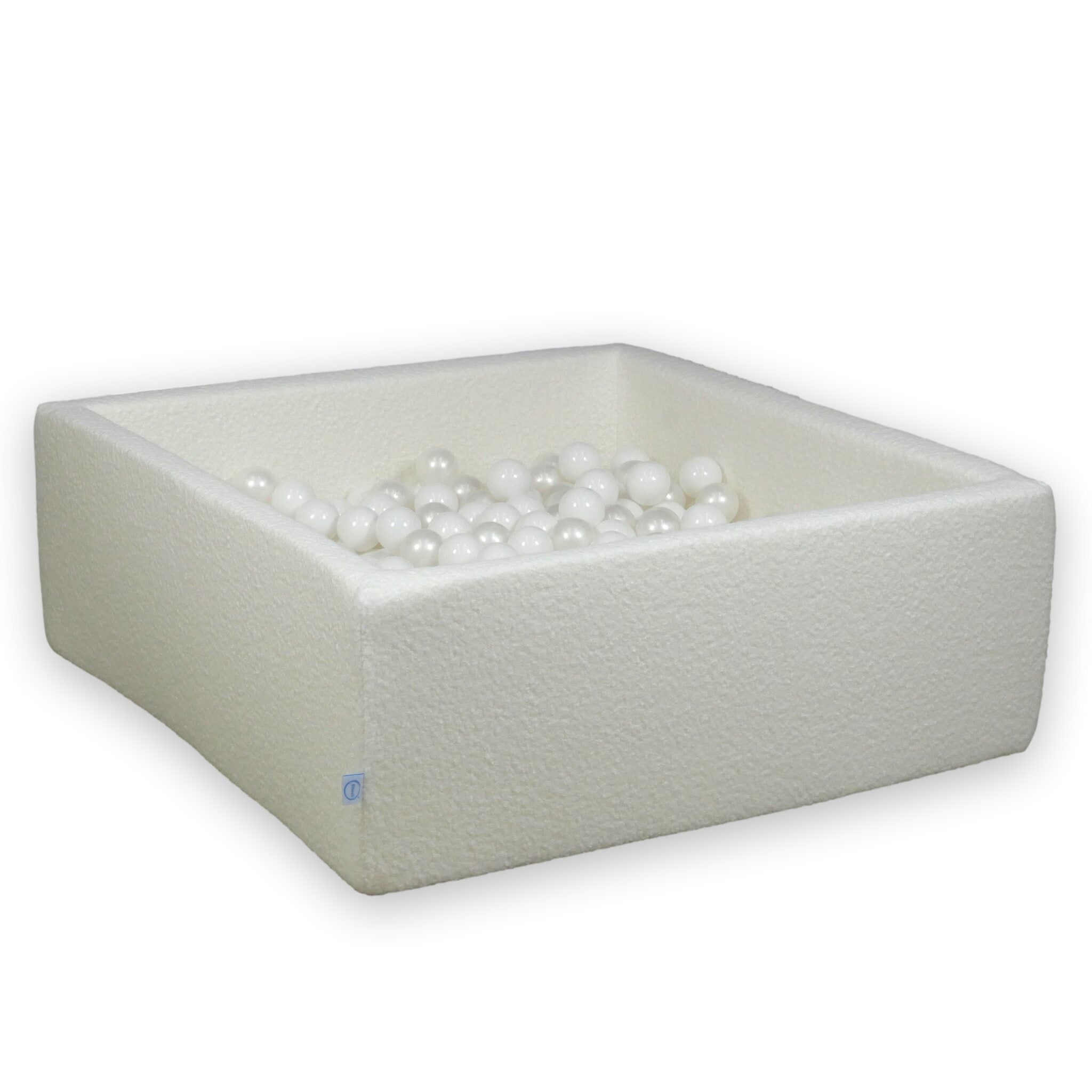 Square ball pit 110x110x40 cm in Boucle White 600 balls