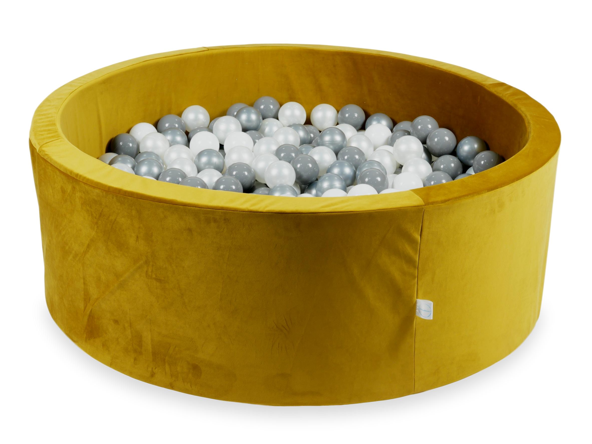 Ball Pit in velvet velvet gold 110x40 cm with 500 balls