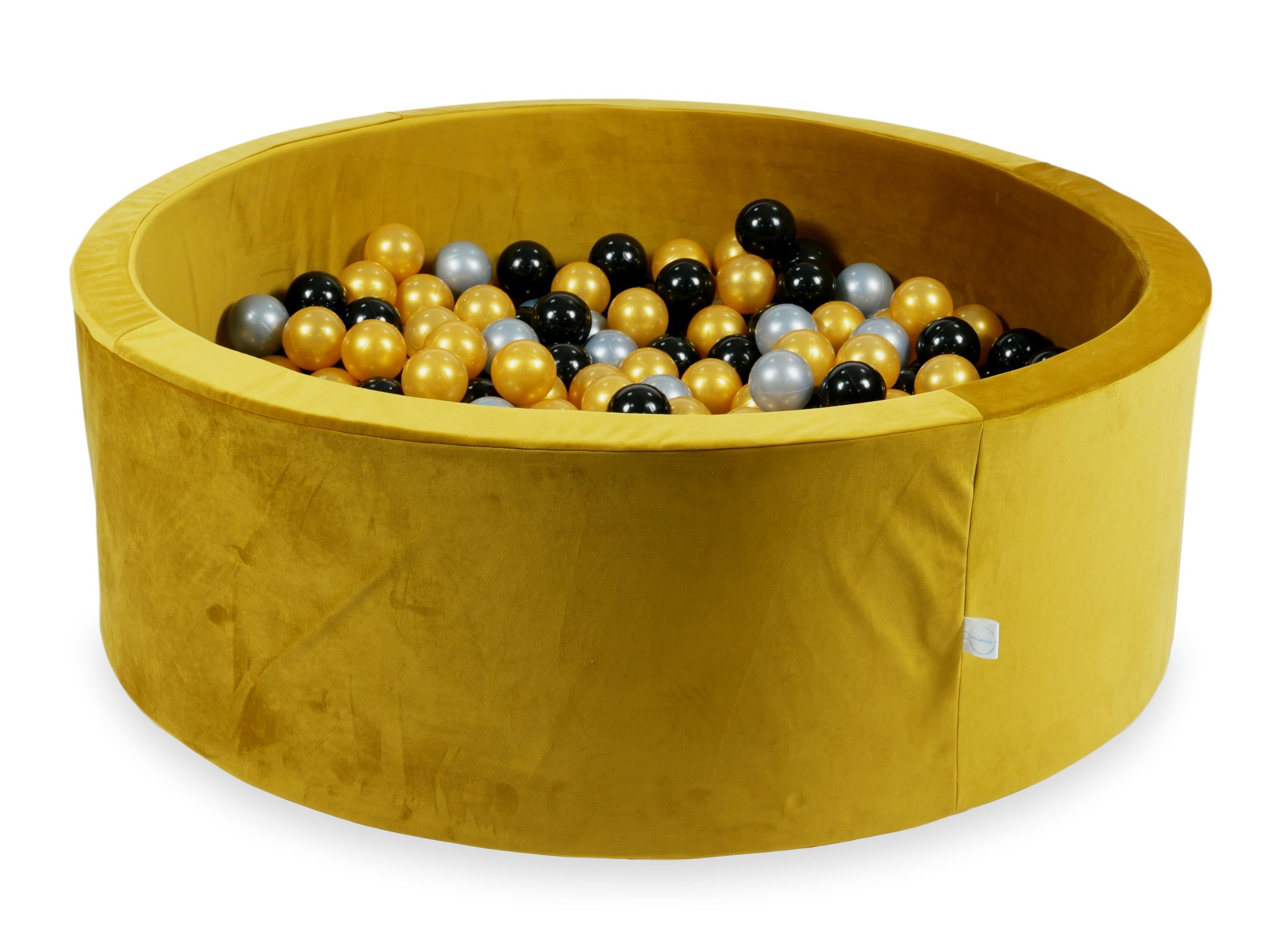 Ball Pit in velvet velvet gold 110x40 cm with 500 balls