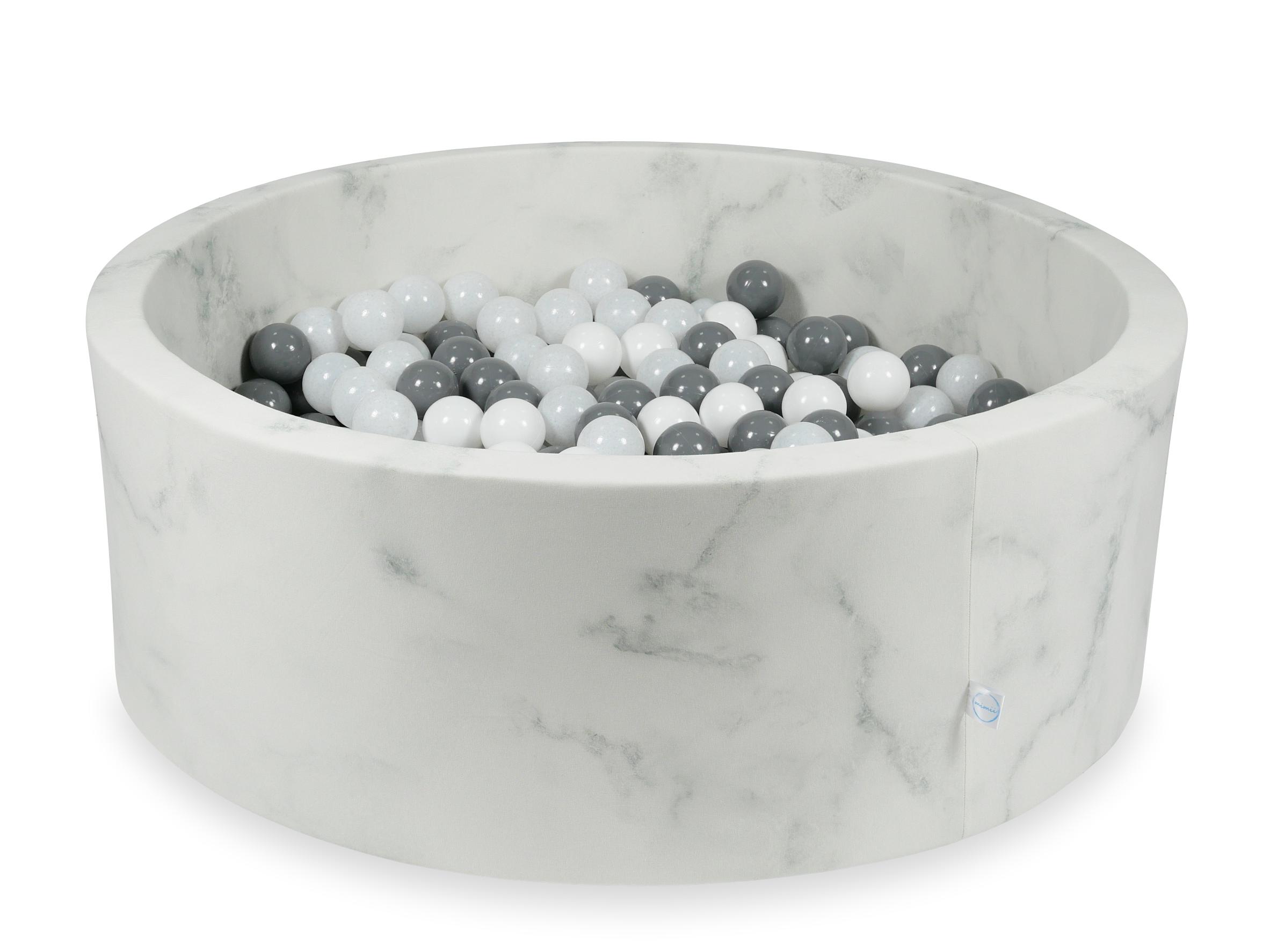Ball Pit in velvet Marble 110x40 cm with 500 balls