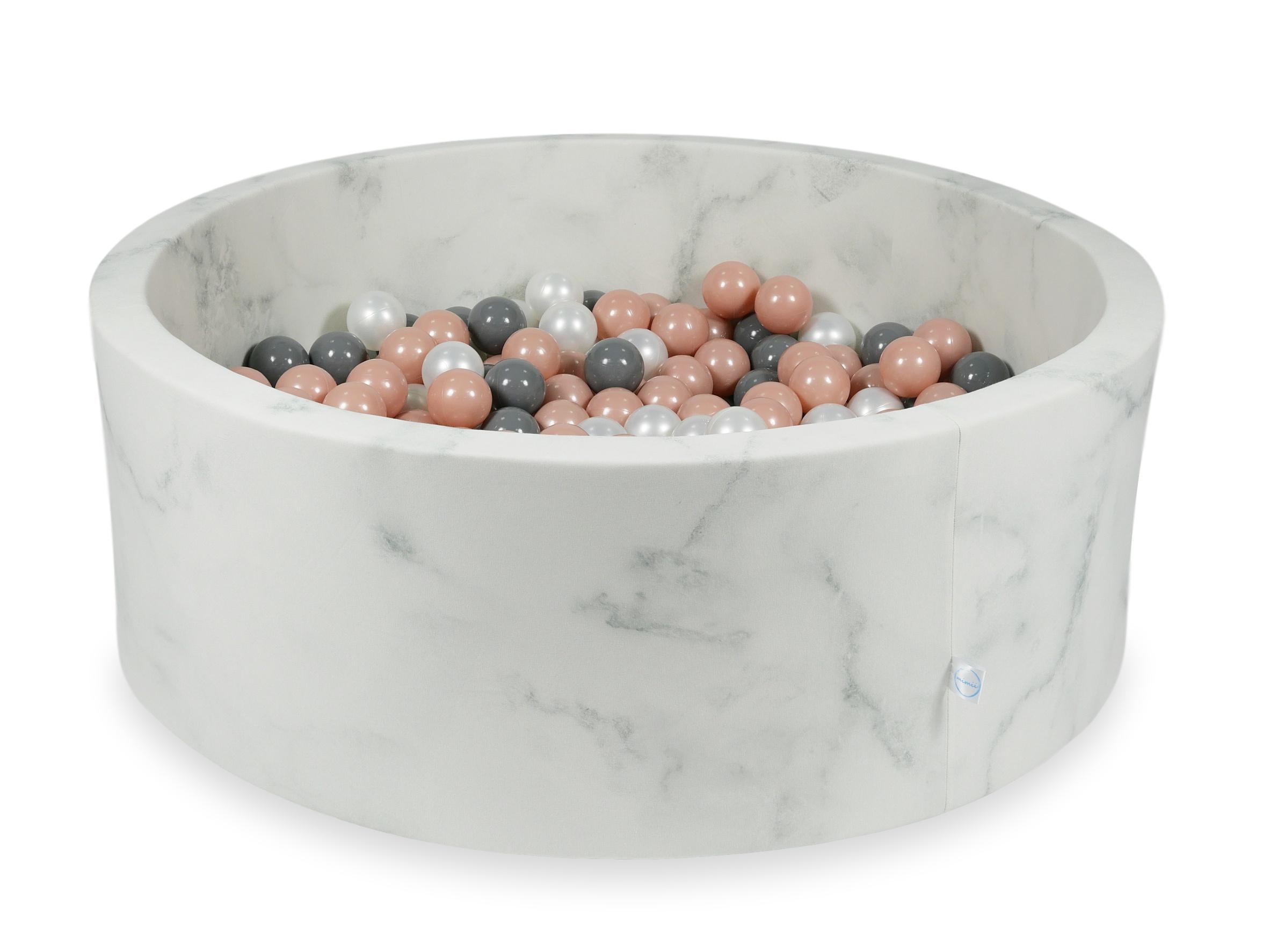 Ball Pit in velvet Marble 110x40 cm with 500 balls