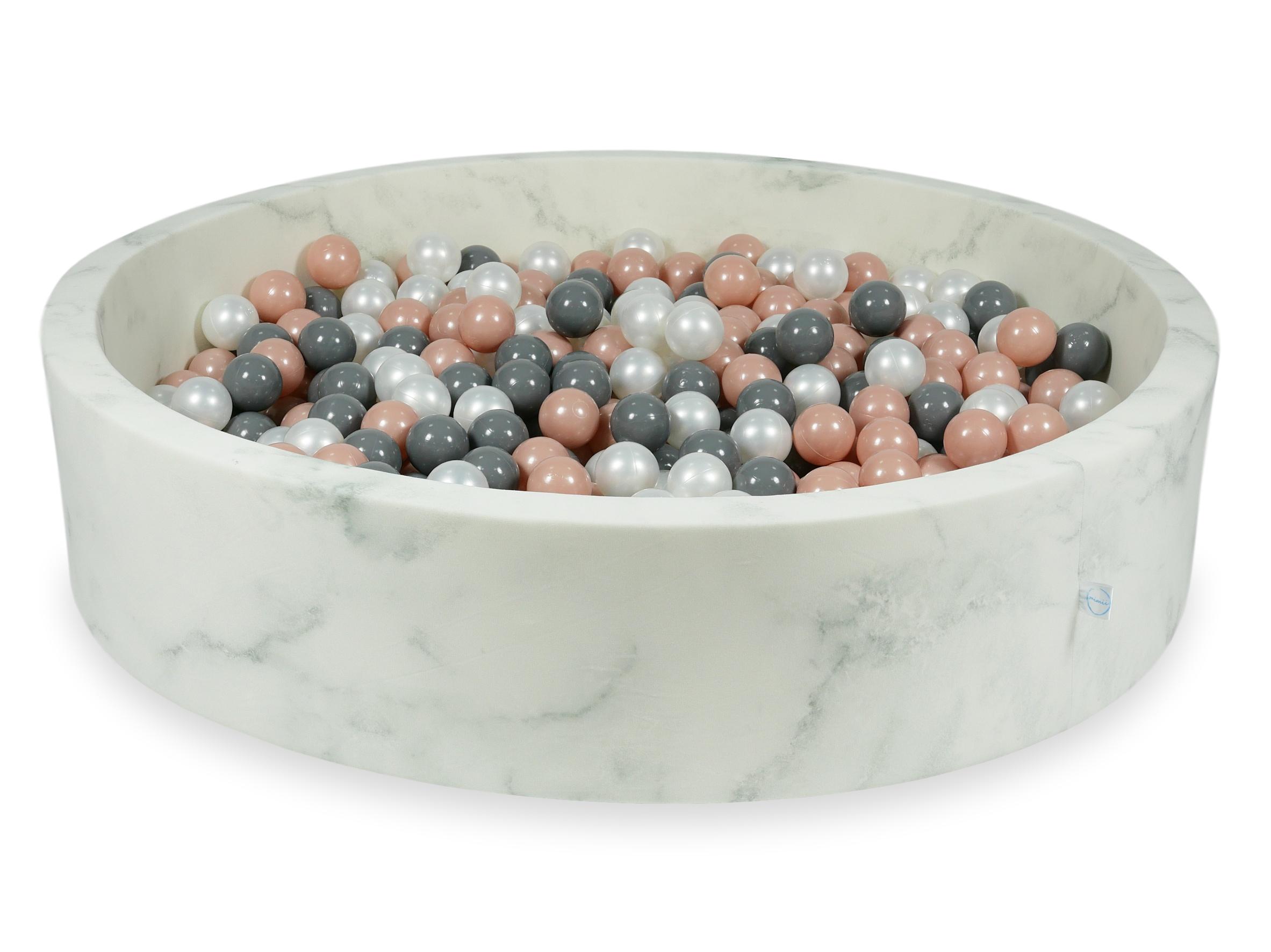Bällebad aus Samt Marble 130x30 cm mit 600 Bällen