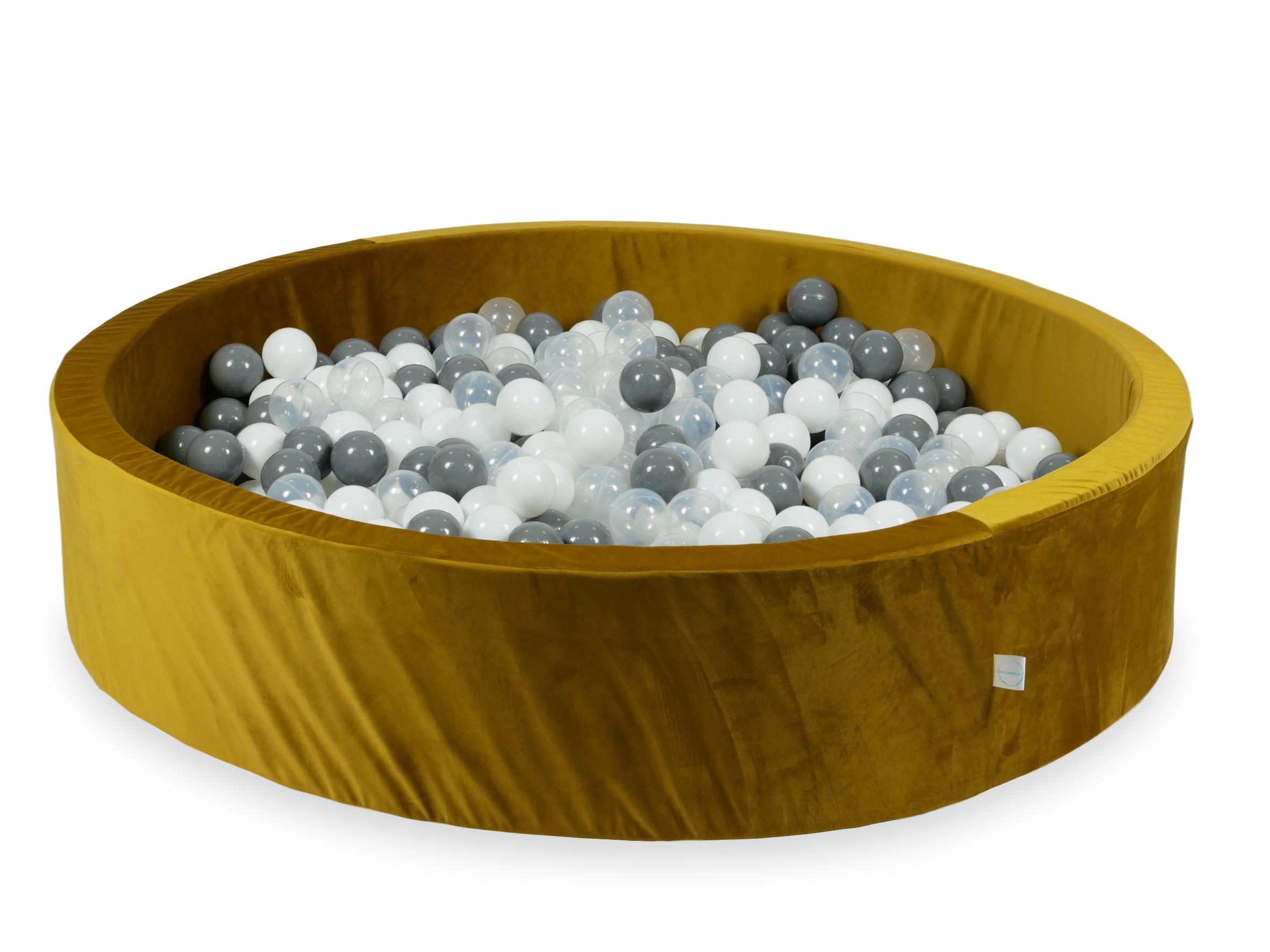 Gold velvet ball pit 130x30 cm with 600 balls