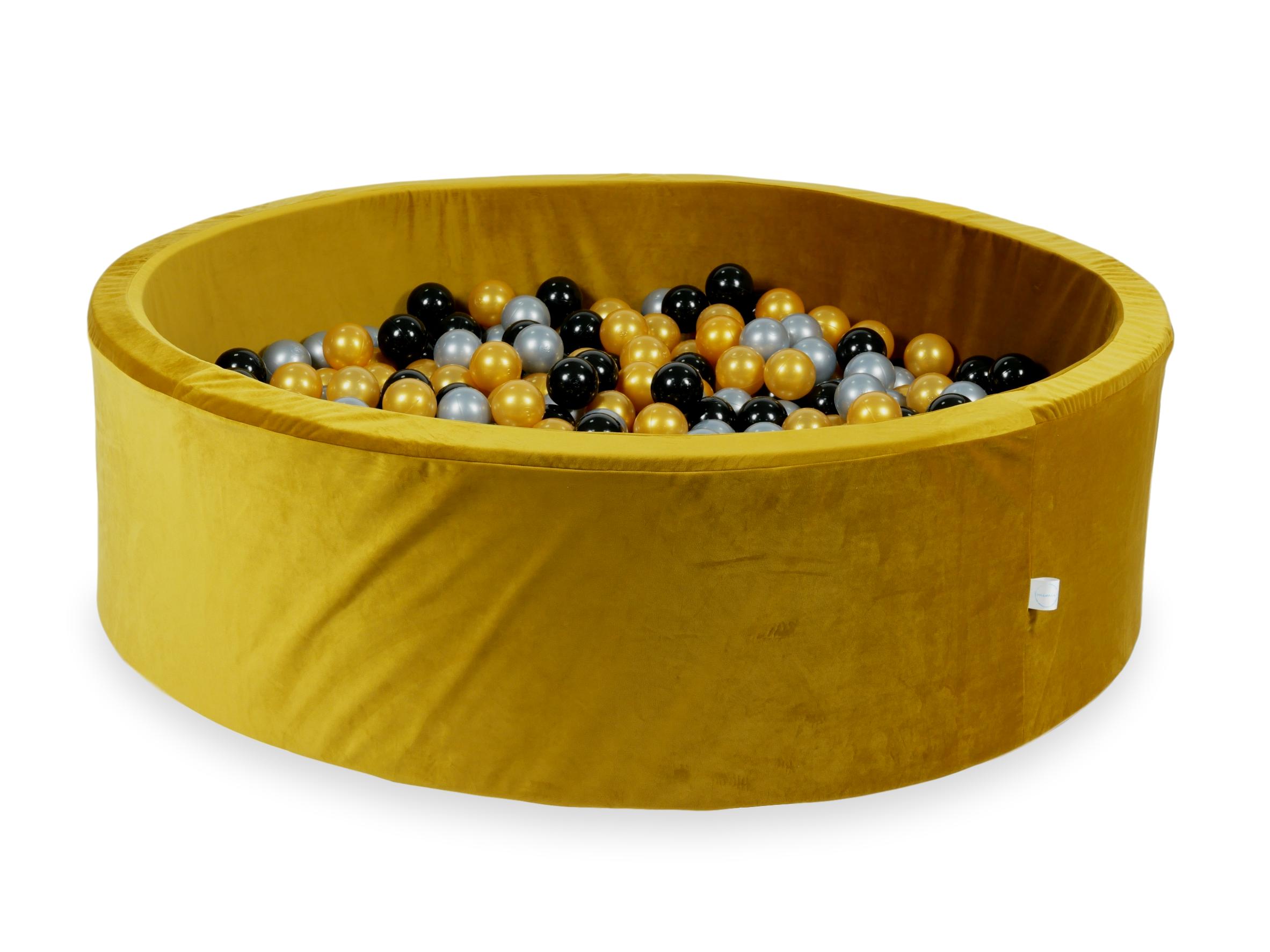 Velvet ball pit velvet gold 130x40 cm with 700 balls