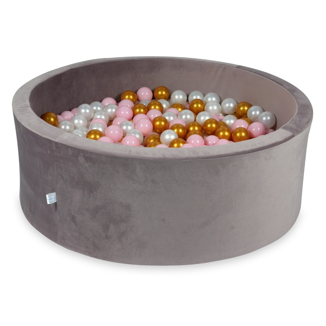 Ball Pit in velvet velvet lilac 110x40 cm with 500 balls