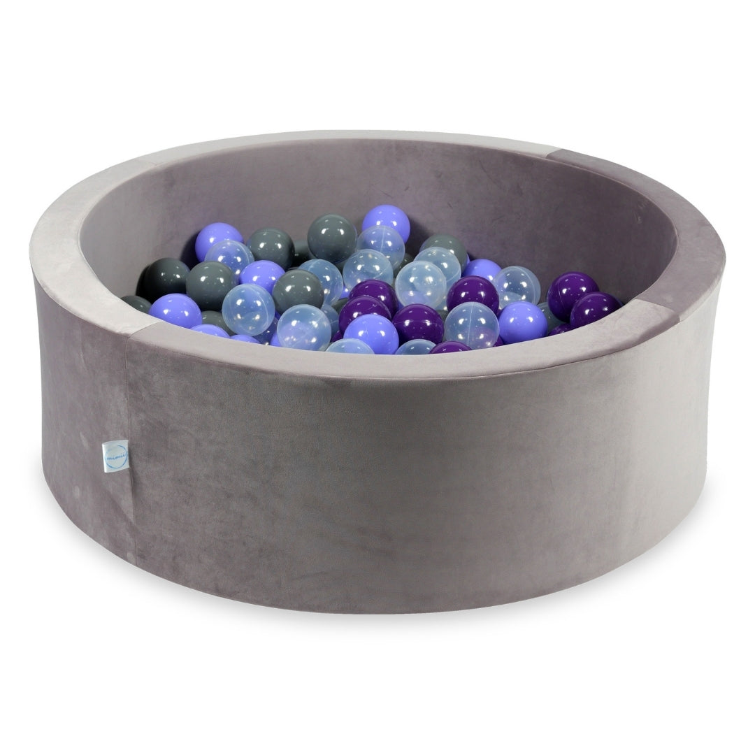 Ball pool in velvet lilac 90x30 cm with 200 balls