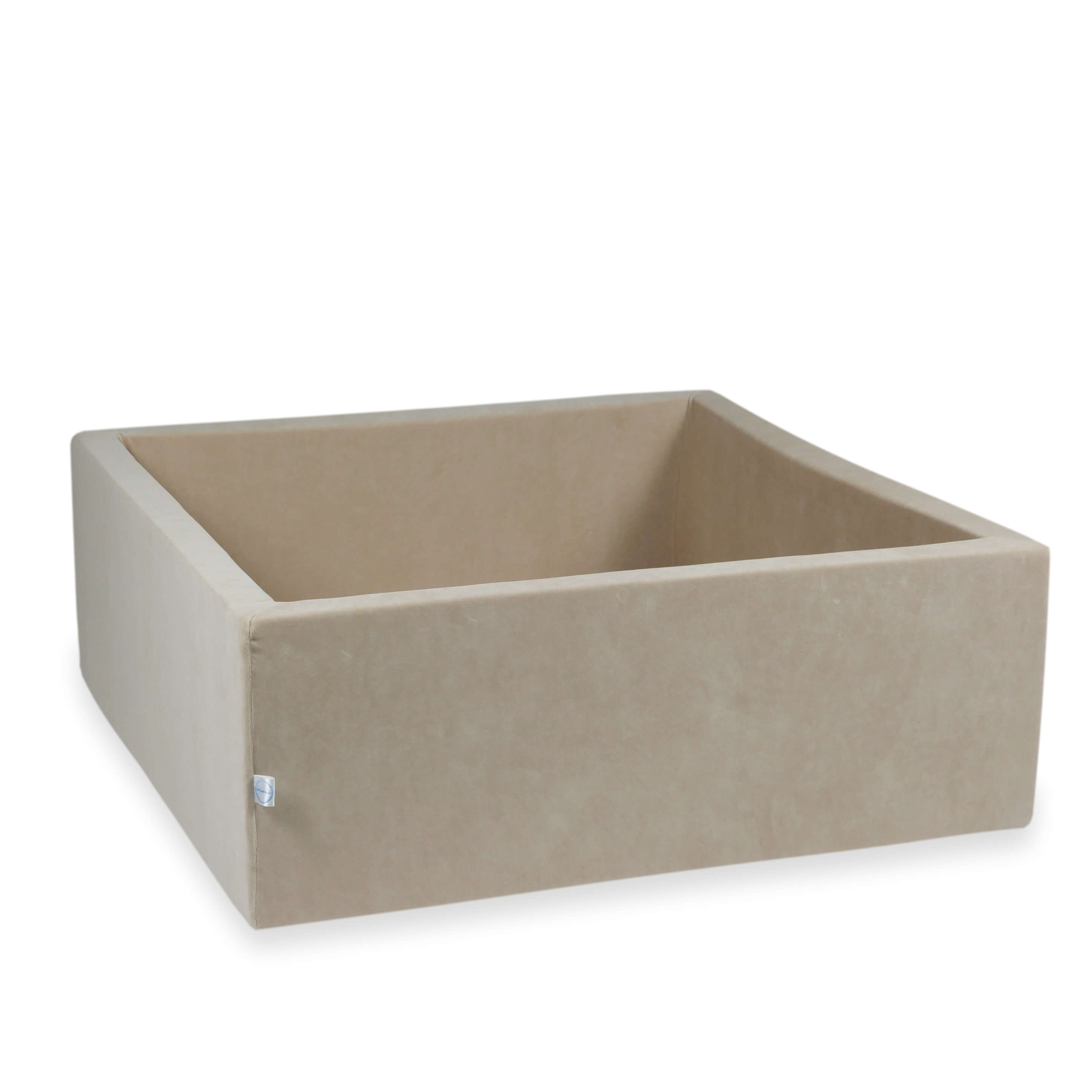 Square ball pit 110x110x40 cm Velvet Soft beige without balls