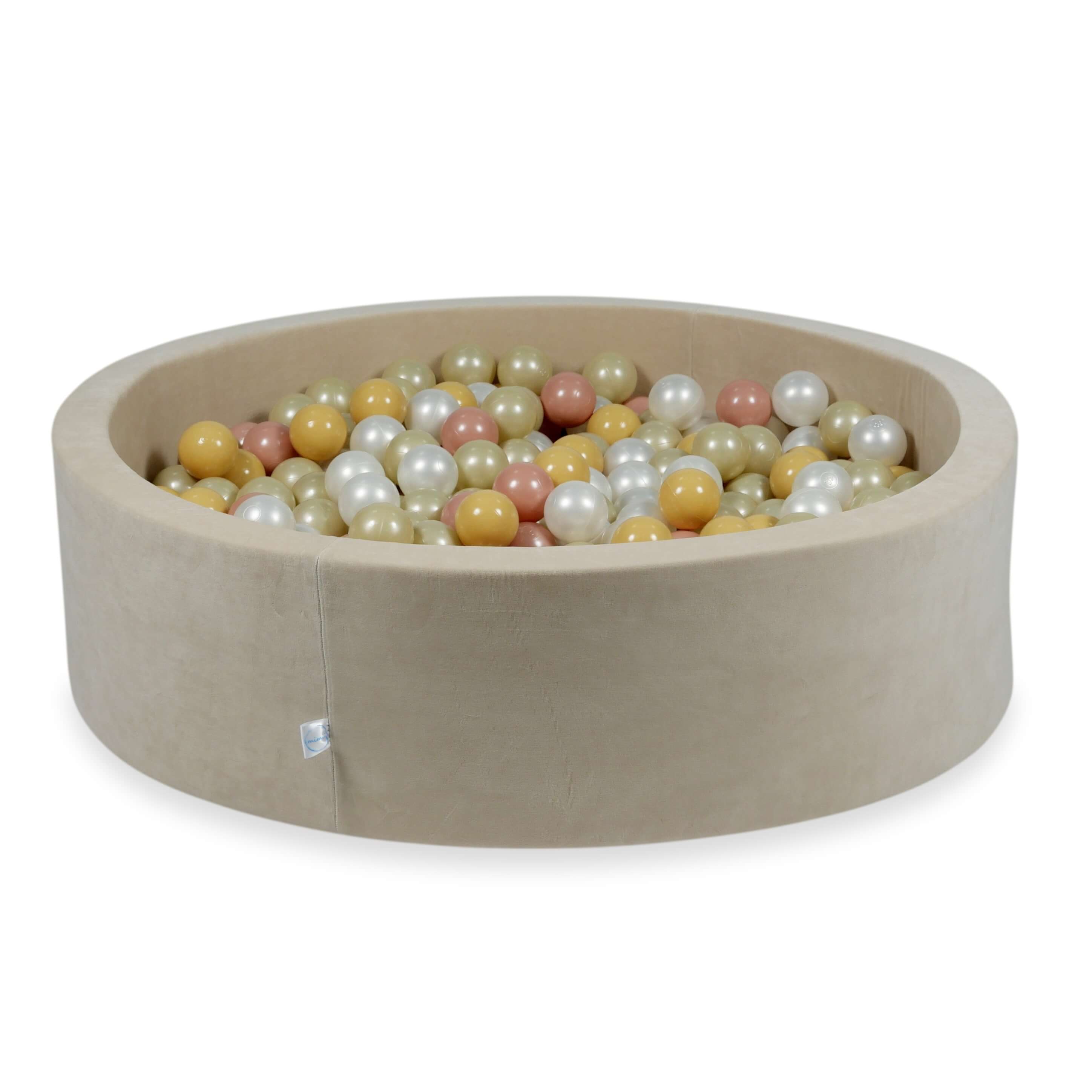 Velvet Ball Pit Velvet Soft Beige 110x30 cm with 400 balls