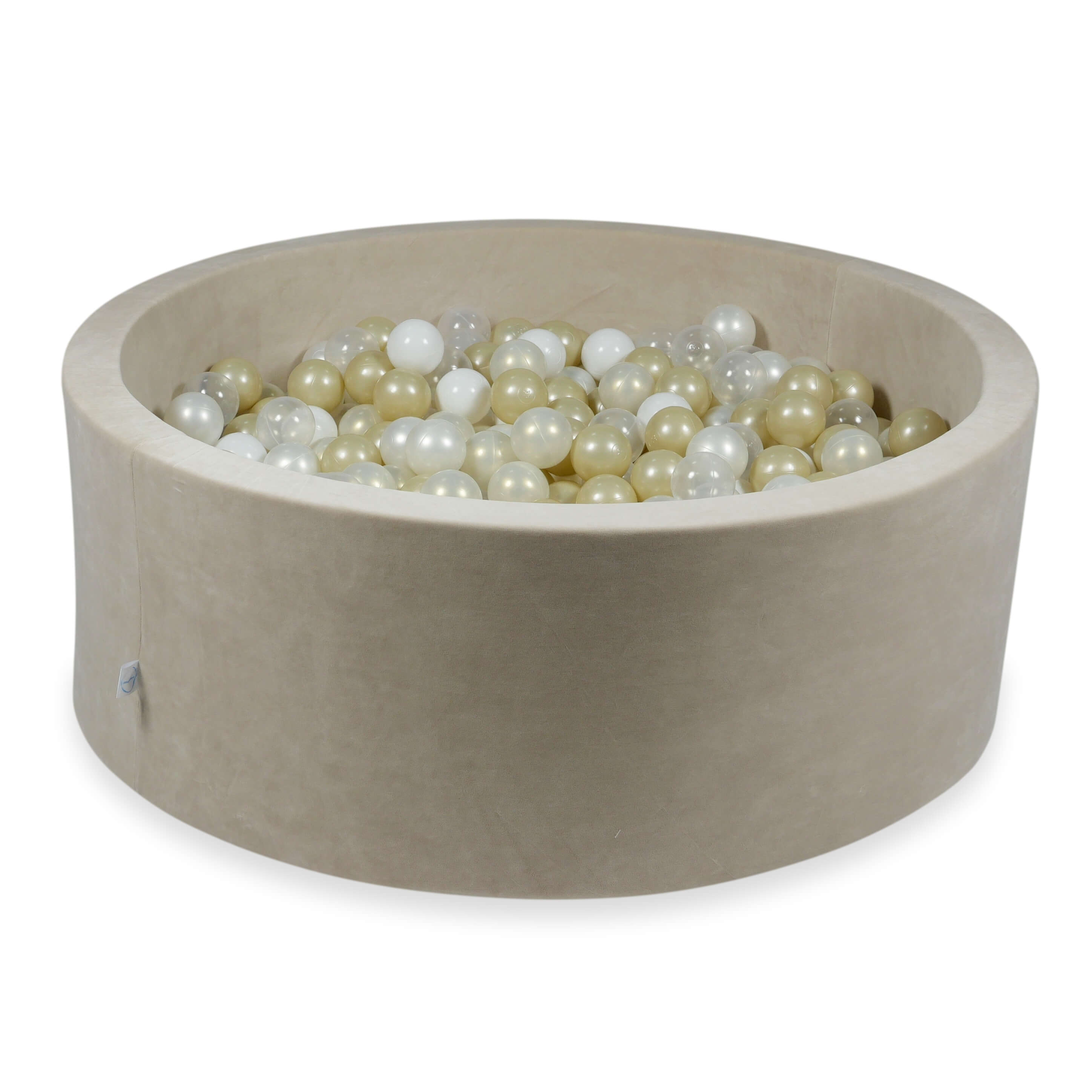 Ball Pit in velvet soft beige 110x40 cm with 500 balls