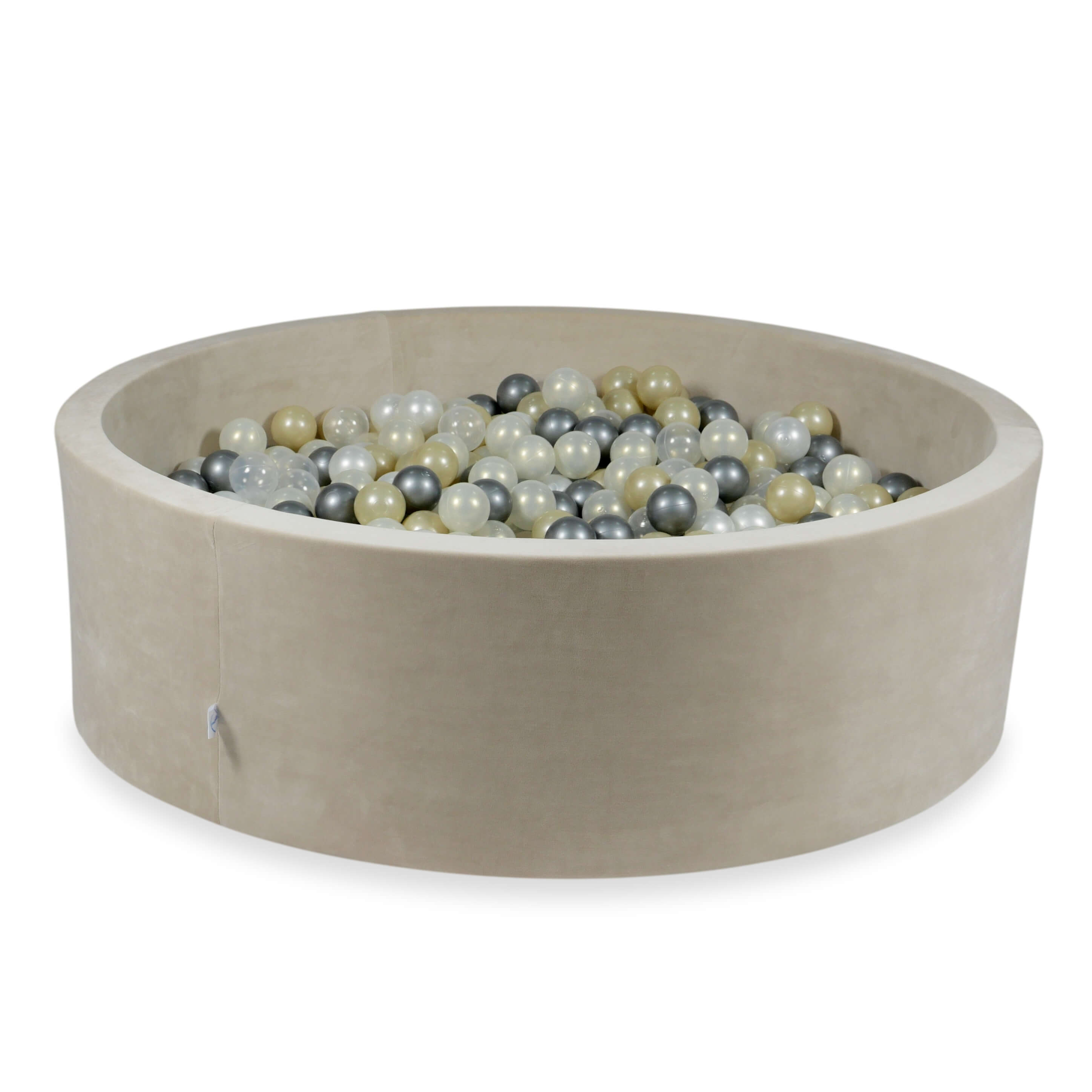 Velvet soft ball pit beige 130x40 cm with 700 balls