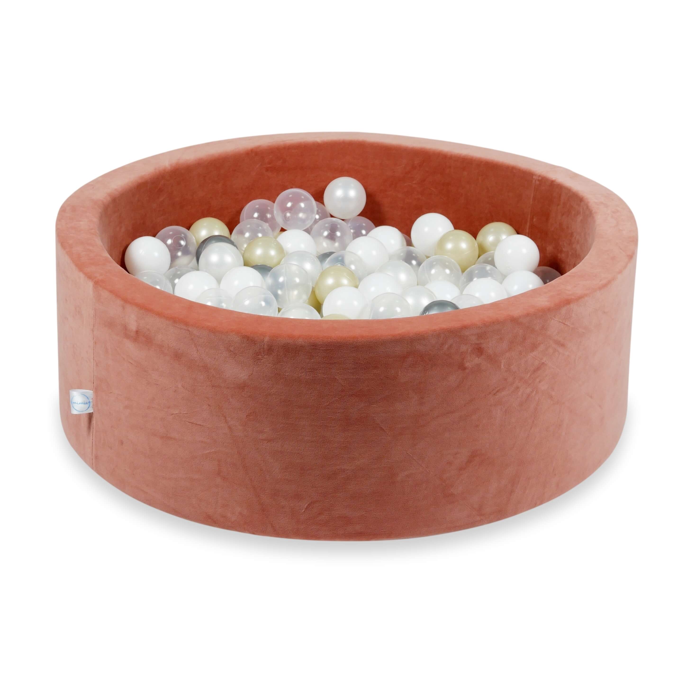 Ball pool in soft velvet canyon clay 90x30 cm with 200 balls
