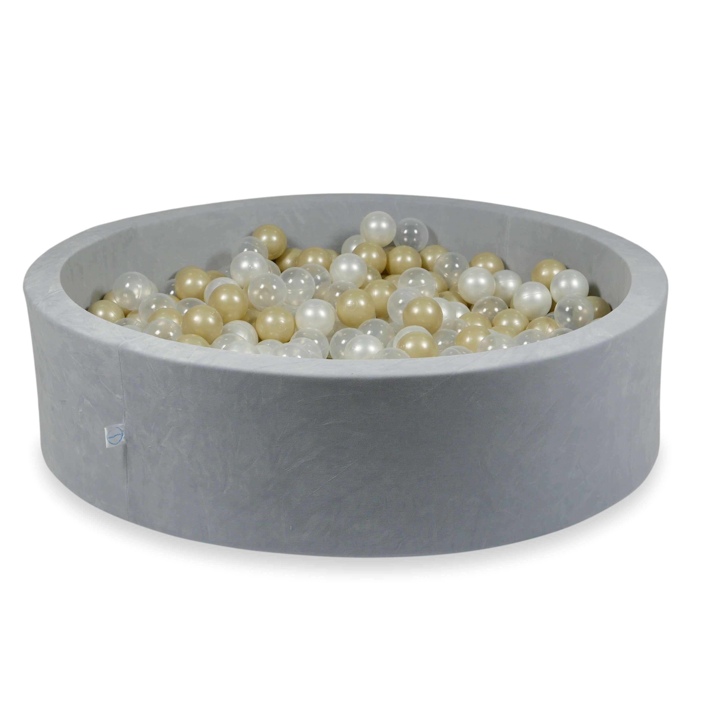 Velvet Ball Pit Velvet Soft Light Gray 110x30 cm with 400 balls