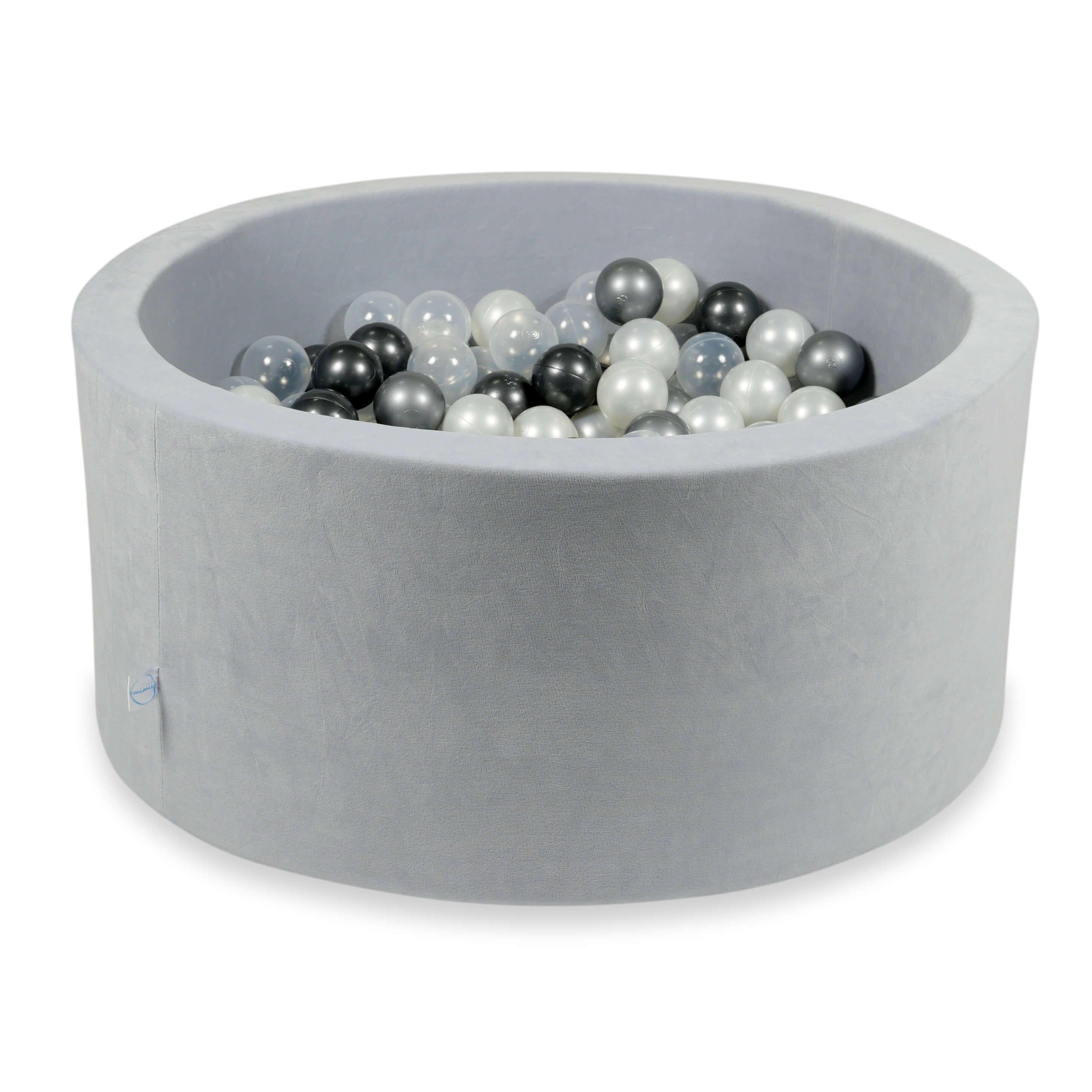 90x40 cm Velvet Soft Light Gray Ball Pit with 300 Balls