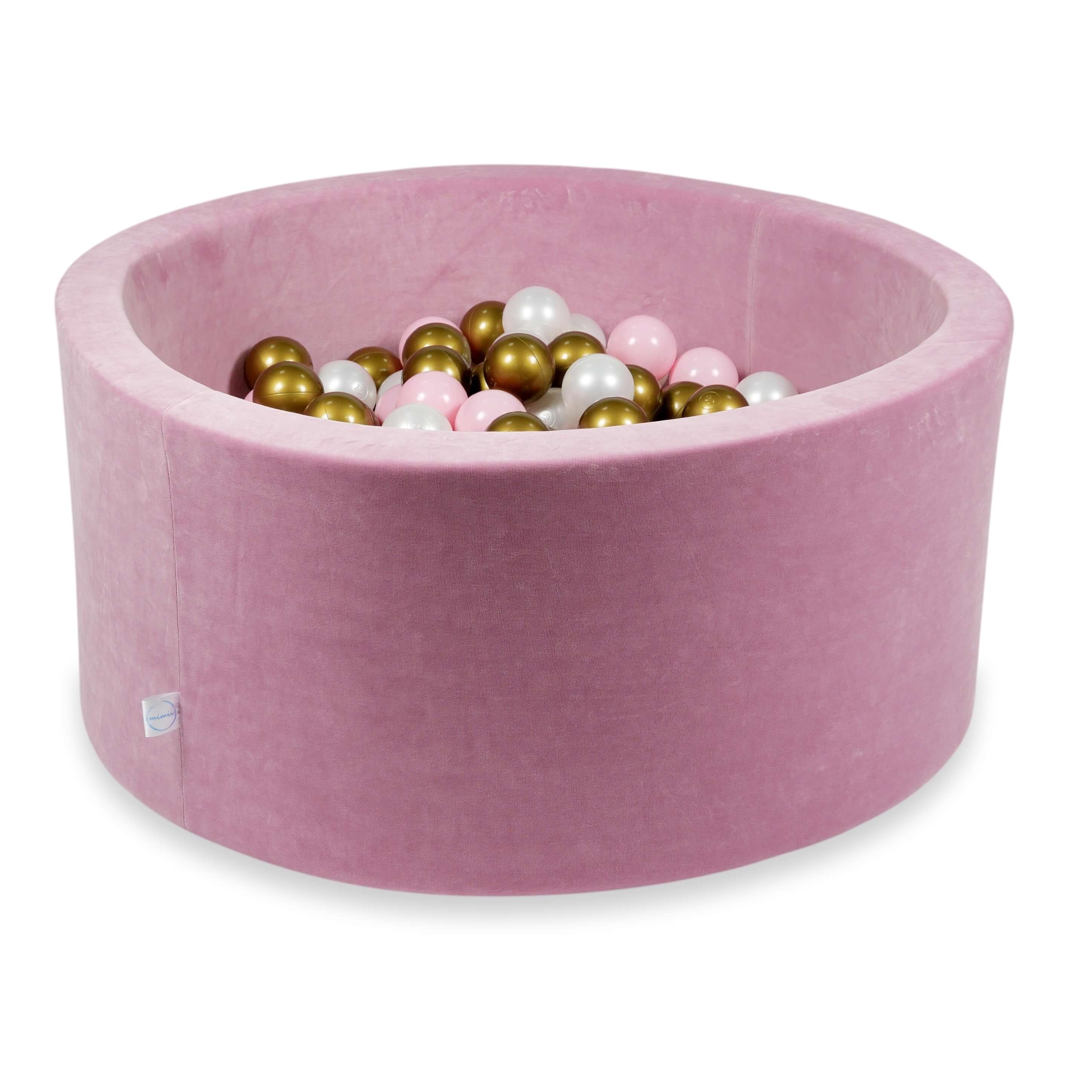 90x40 cm Velvet Soft Pink Ball Pit with 300 Balls