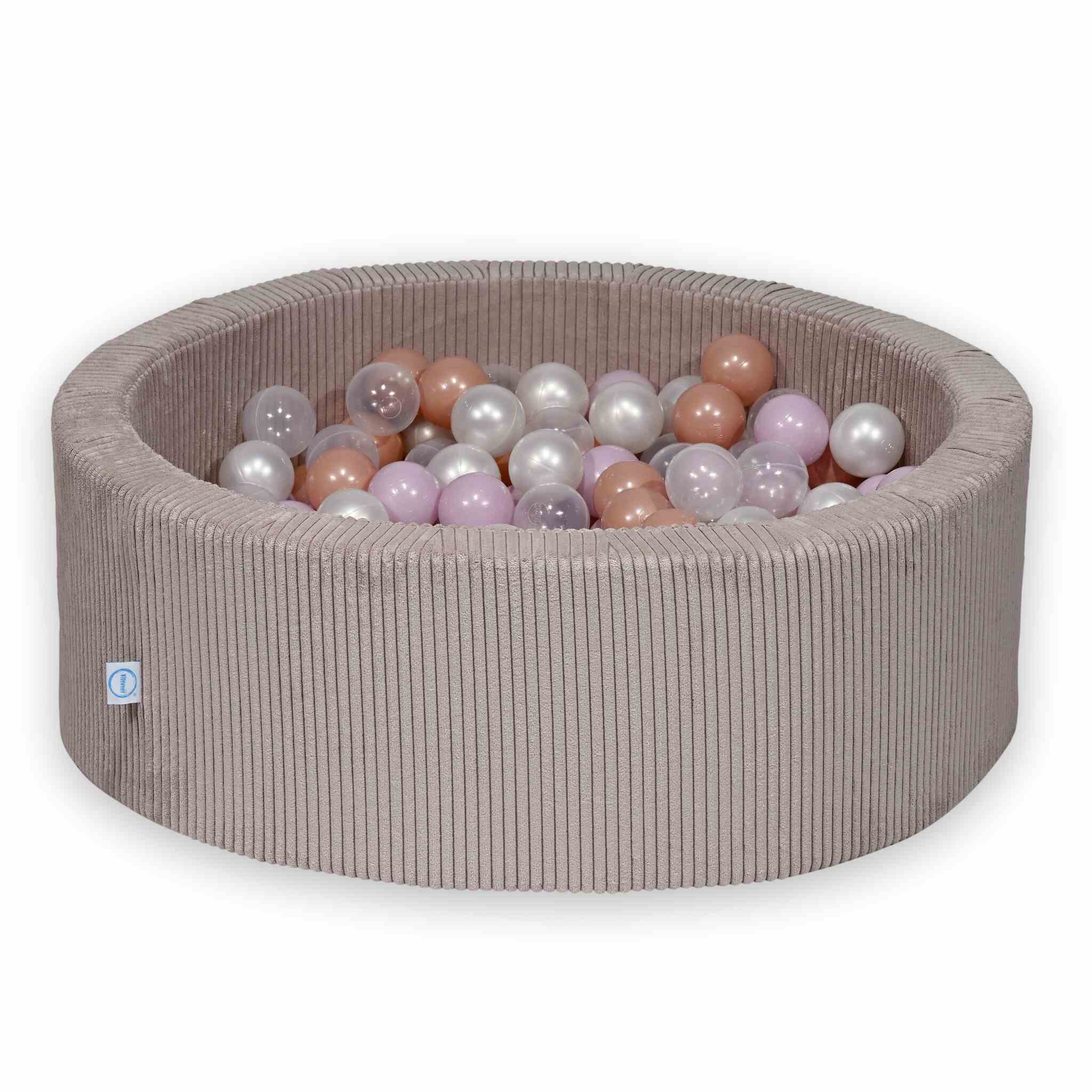 Ball Pit in corduroy light pink 90x30 cm with 200 balls