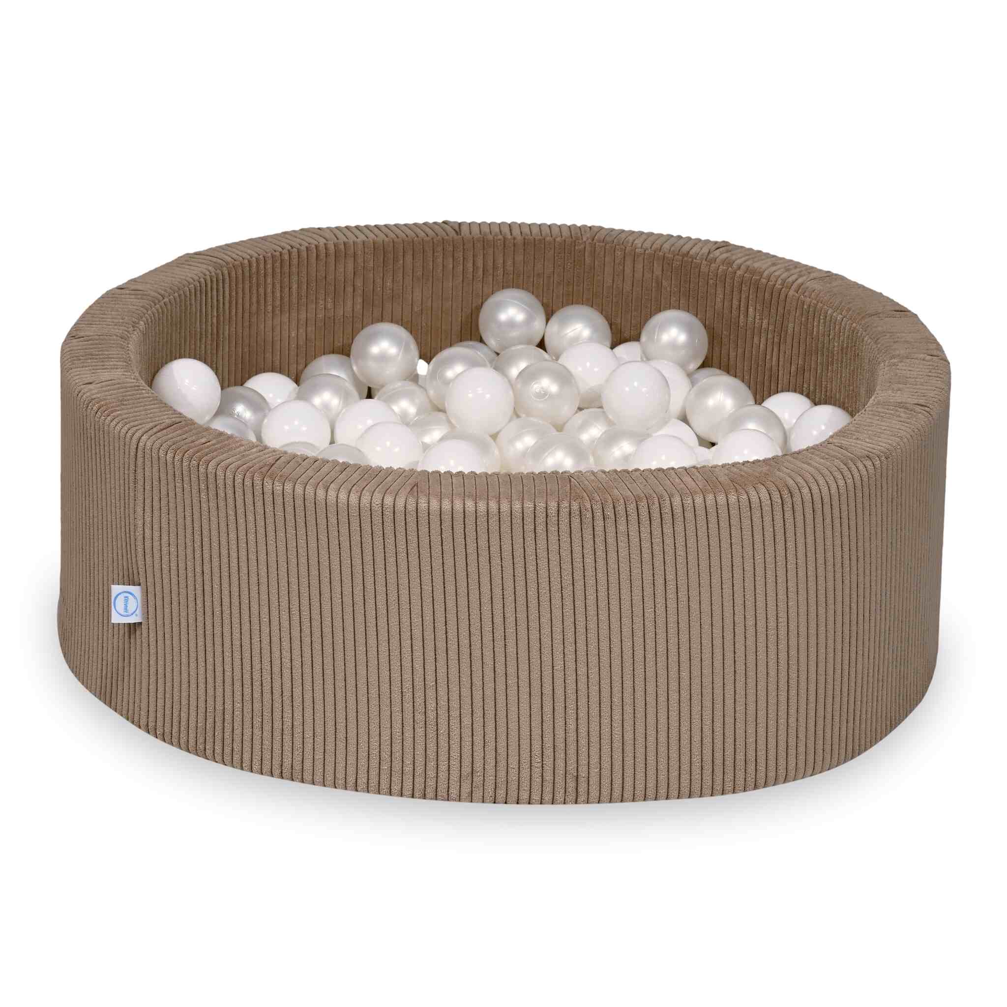 Ball Pit in corduroy toffee 90x30 cm with 200 balls