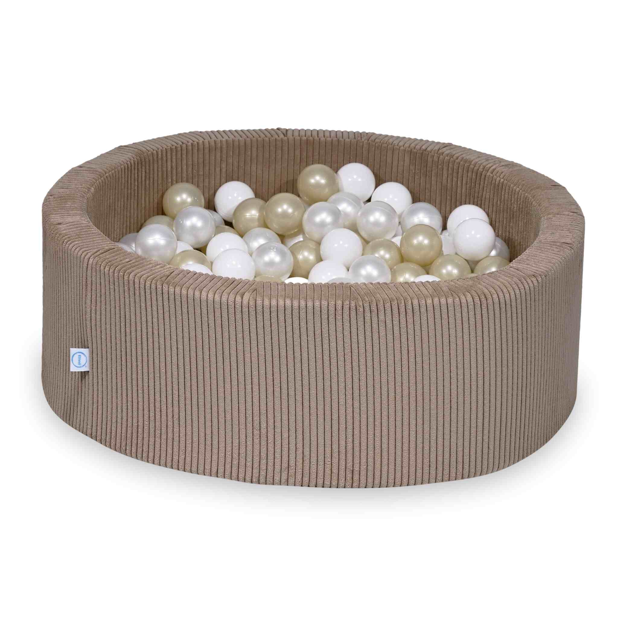 Ball Pit in corduroy toffee 90x30 cm with 200 balls