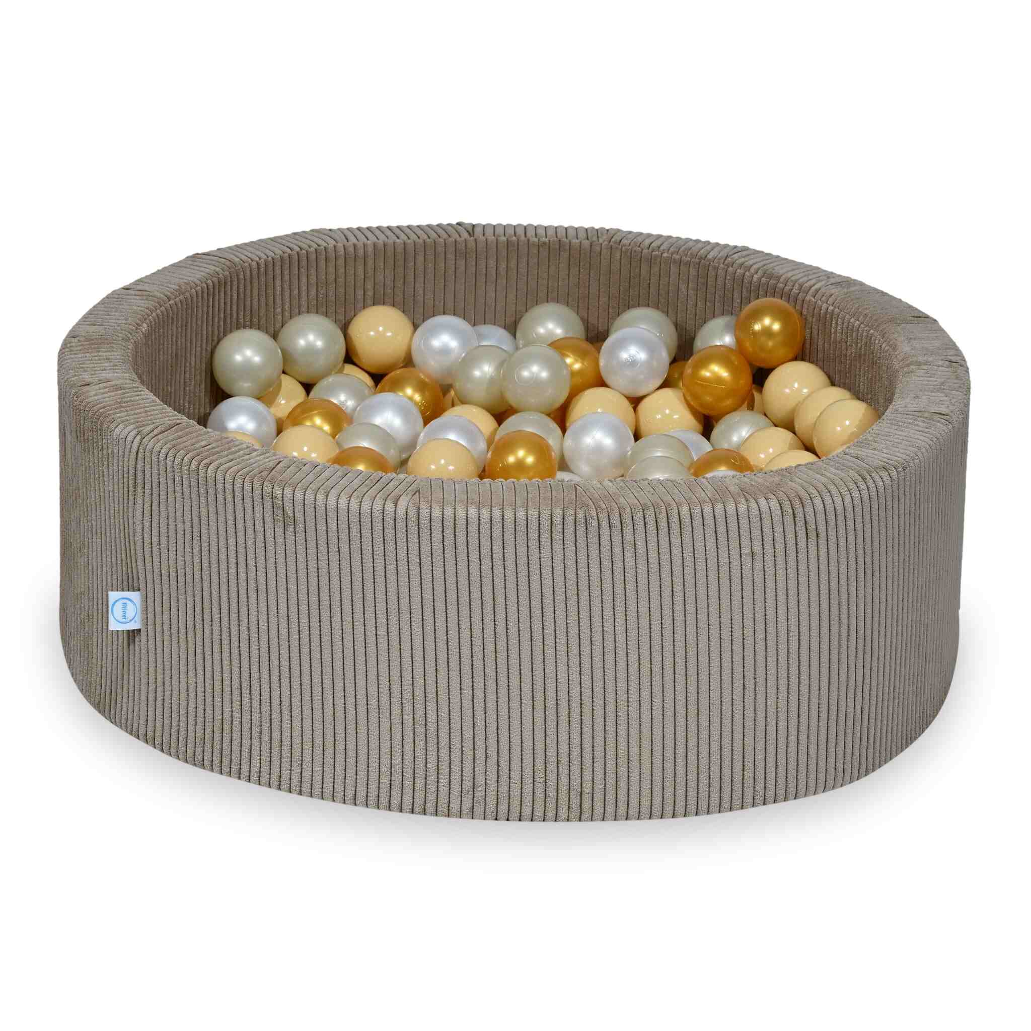 Ball Pit in corduroy toffee 90x30 cm with 200 balls
