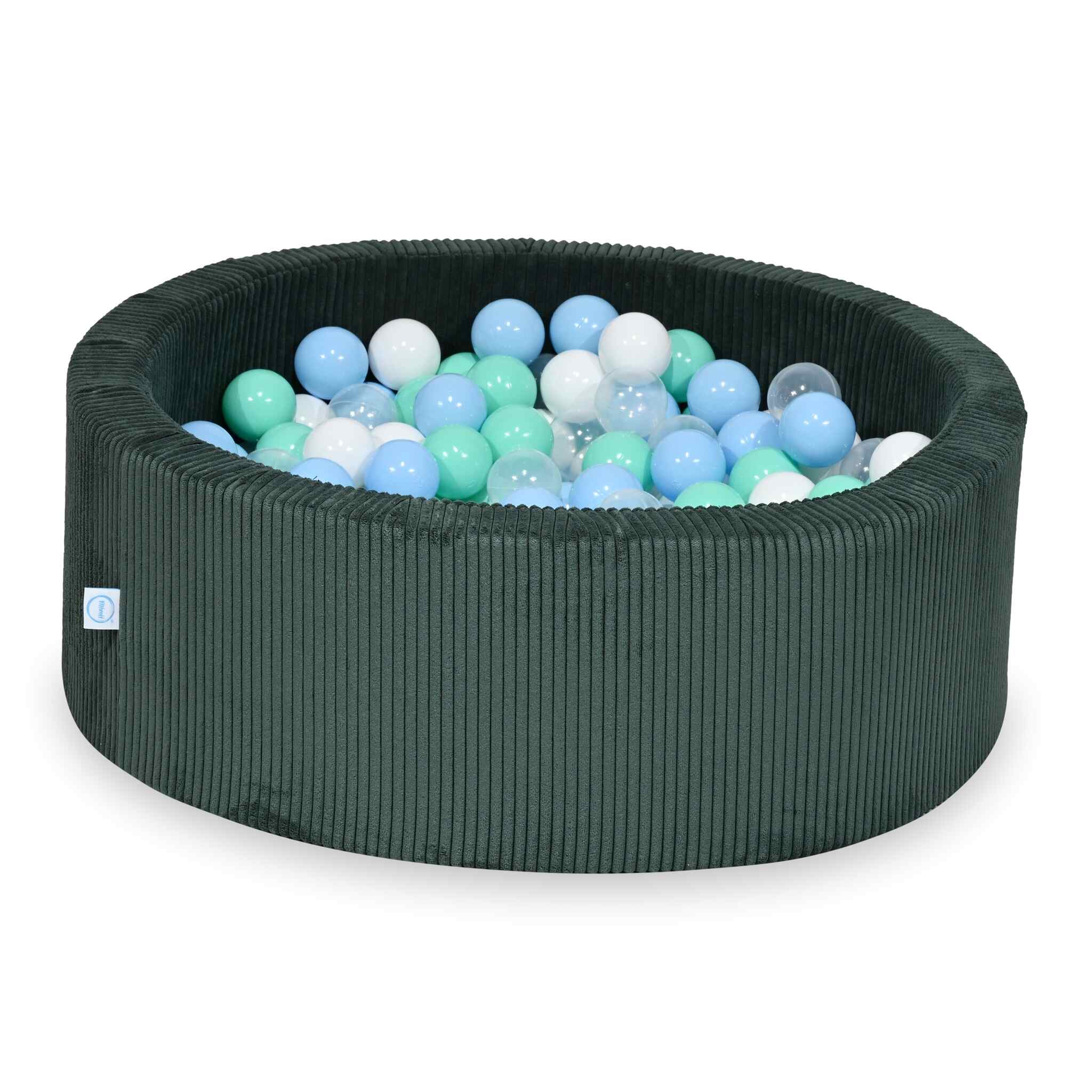 Ball Pit in corduroy green 90x30 cm with 200 balls