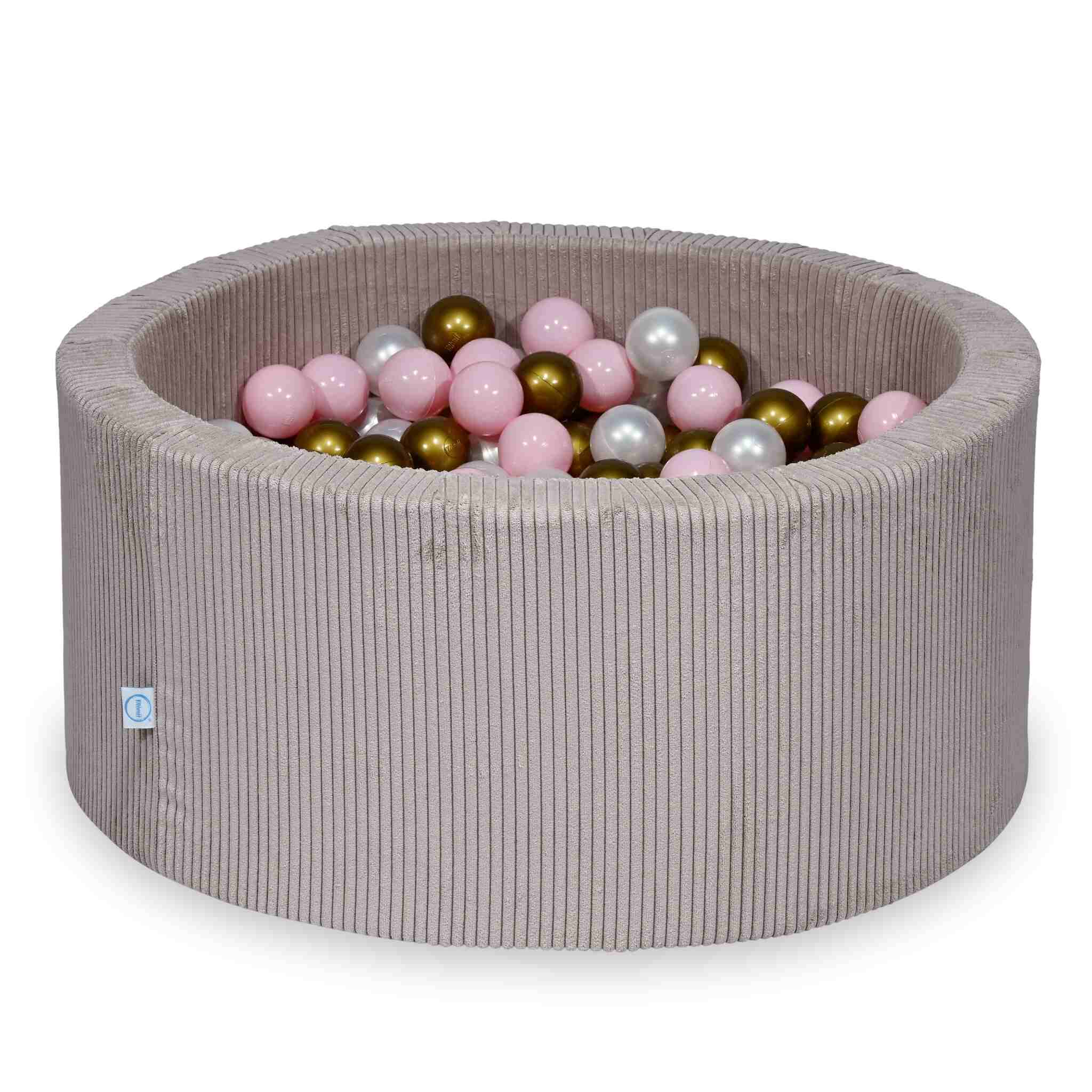 Ball Pit in corduroy light pink 90x40 cm with 300 balls