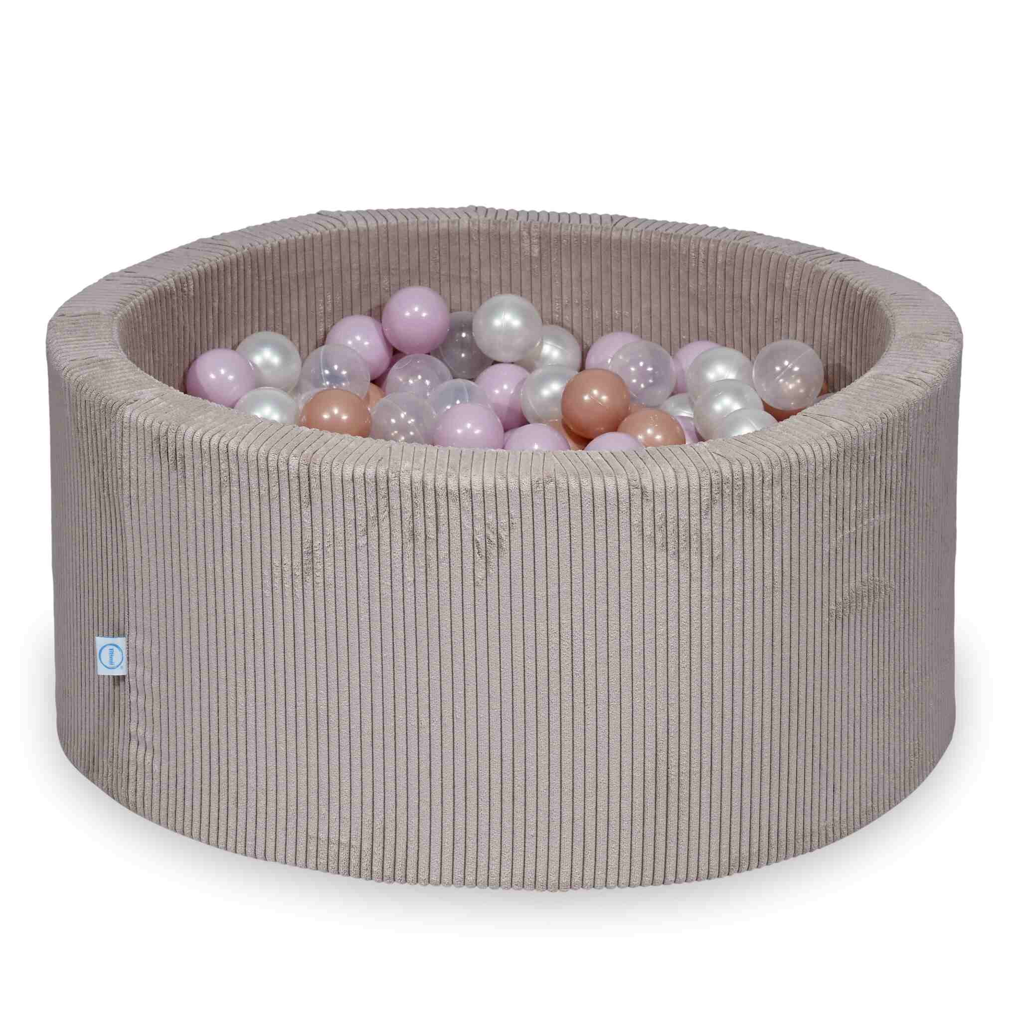 Ball Pit in corduroy light pink 90x40 cm with 300 balls