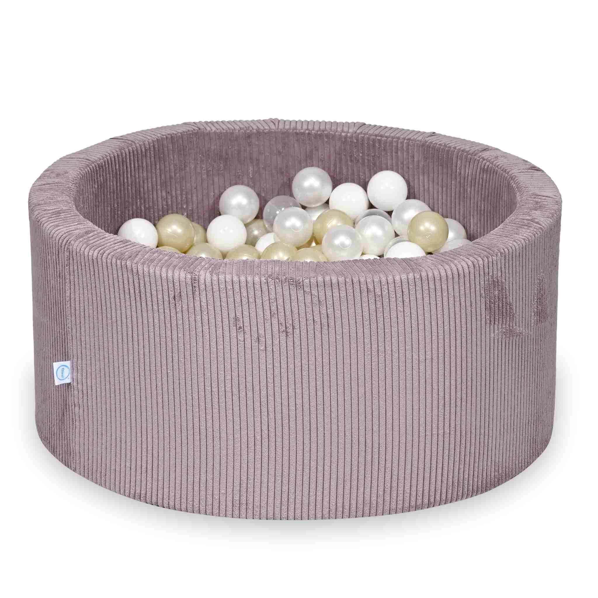 Ball Pit in corduroy lavender 90x40 cm with 300 balls