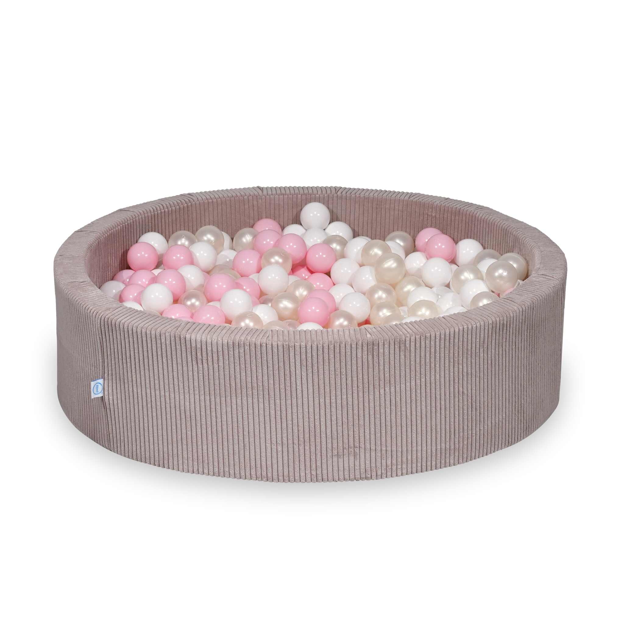 Ball Pit in corduroy light pink 110x30 cm with 400 balls