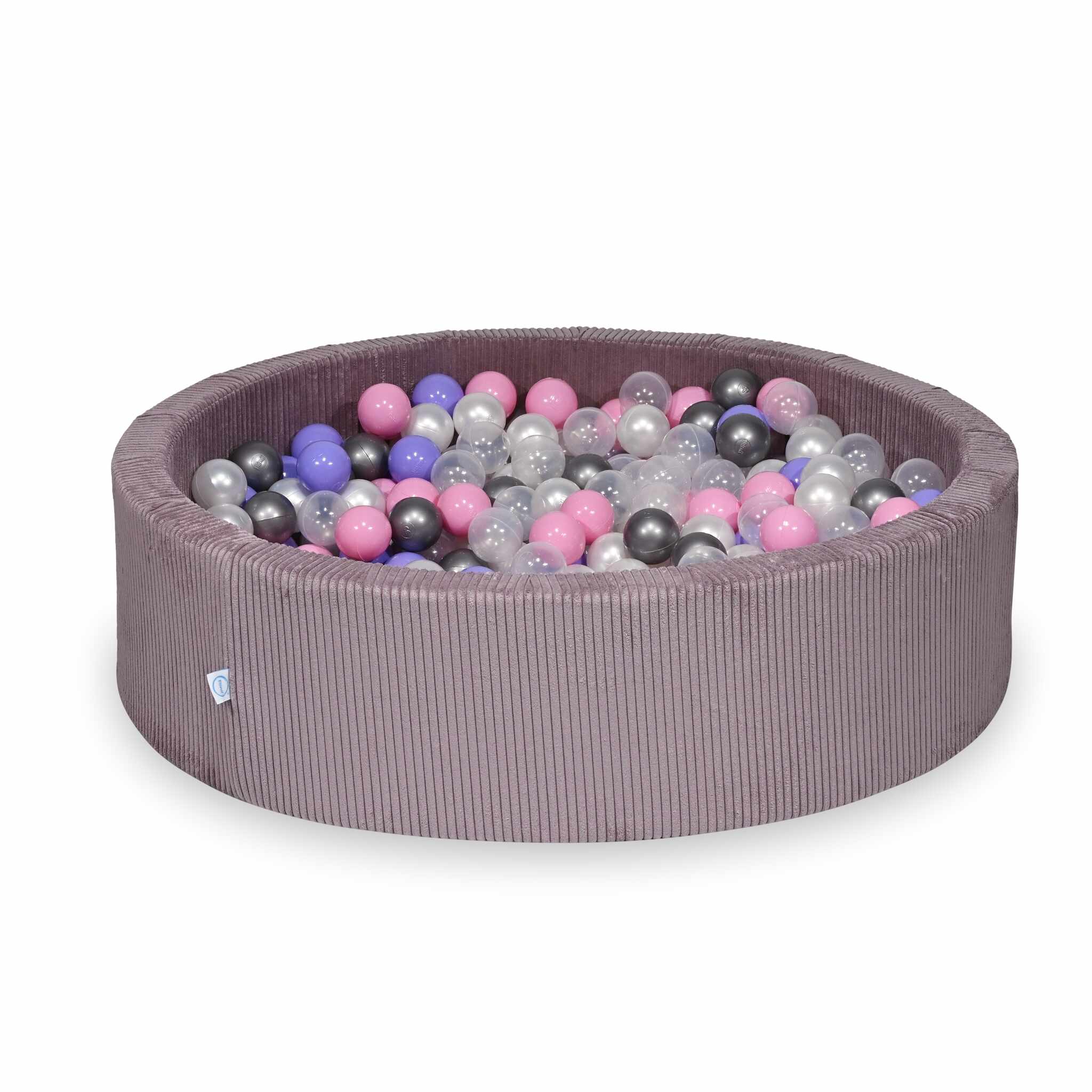 Ball Pit in corduroy lavender 110x30 cm with 400 balls