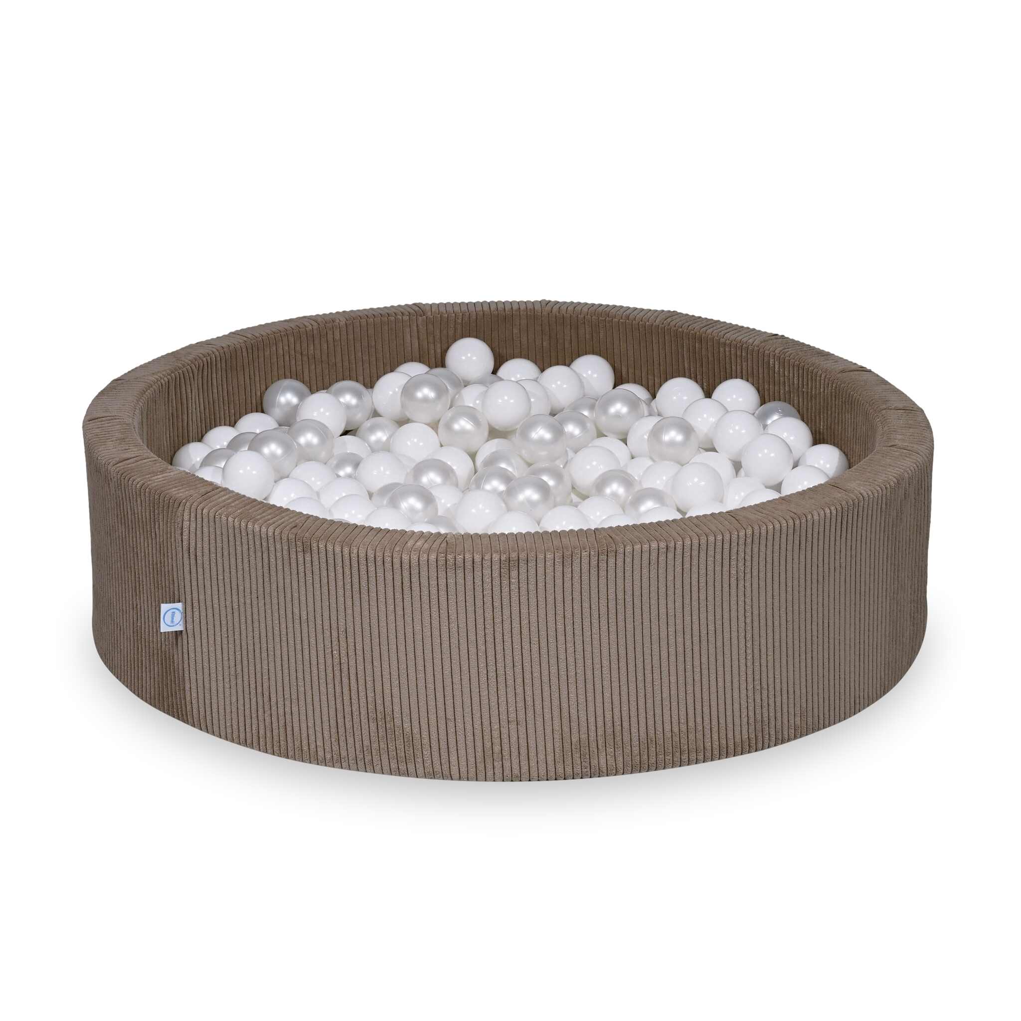 Ball Pit in corduroy toffee 110x30 cm with 400 balls