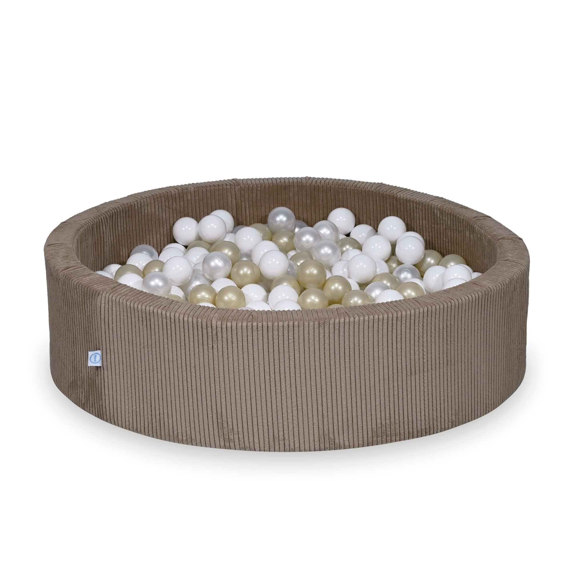 Ball Pit in corduroy toffee 110x30 cm with 400 balls